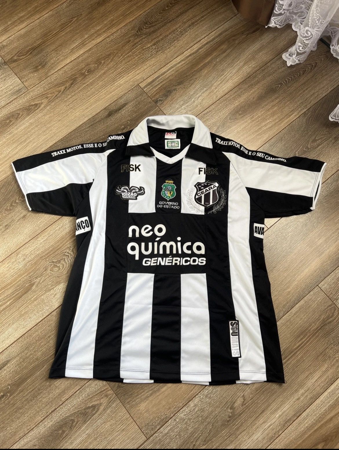 Vintage CEARA Governo Do Estado Vozao Cavaleira White Black Stripes Size US M / EU 48-50 / 2 - 1 Thumbnail