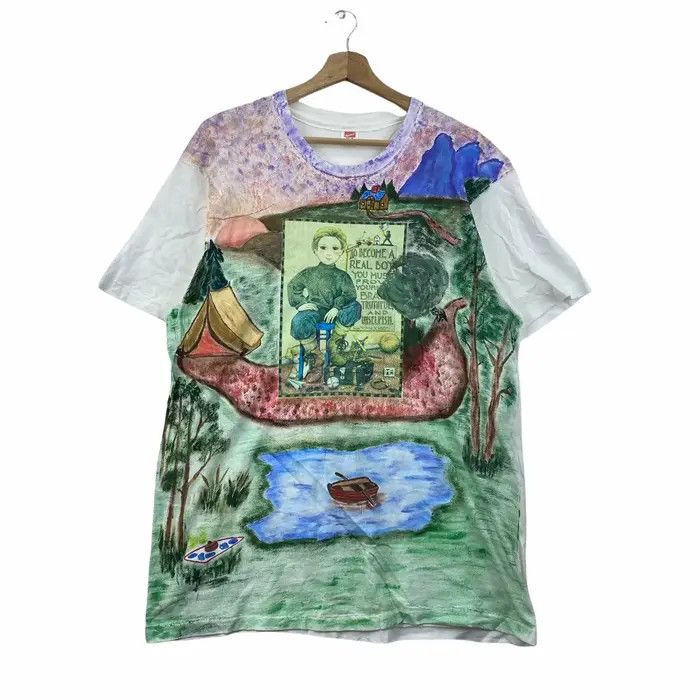 Vintage Vtg 90’ PAINTING ART CRAYON Children Story Hanes Tee Shirt Size XL / US 12-14 / IT 48-50 - 1 Thumbnail