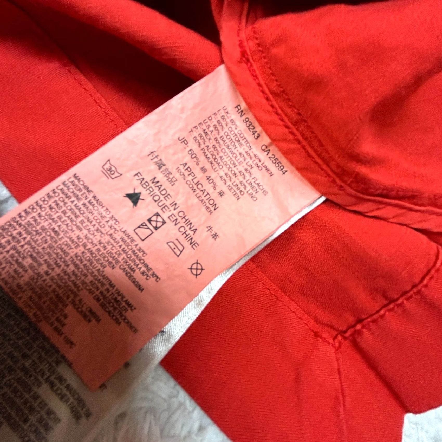 Diesel Diesel Jacket Blazer G-Bott Red Lightweight Notch Collar Linen Blend XXS Women Jacket Blazer, Regular Fit, Long Sleeve, Casual, Vintage: No Size XXS / US 00 / IT 34 - 5 Thumbnail