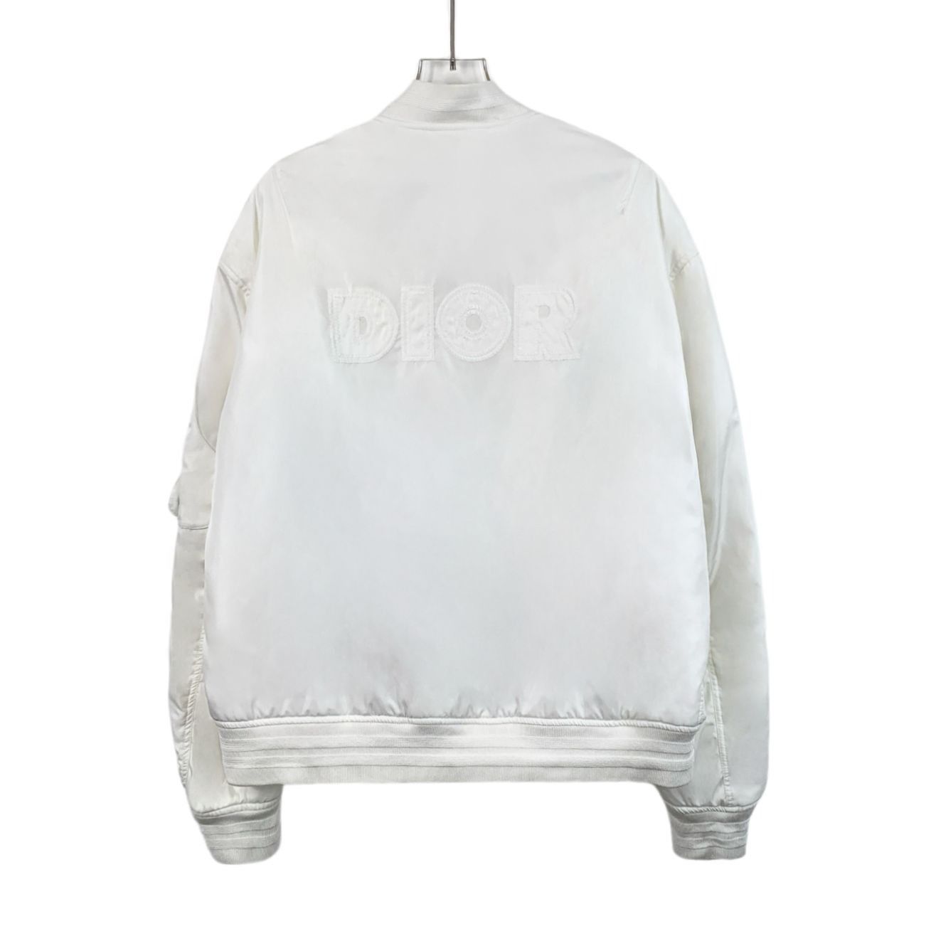 Dior Dior Mens White Satin Bomber Jacket With Zipper & Pockets Si Size US M / EU 48-50 / 2 - 2 Thumbnail