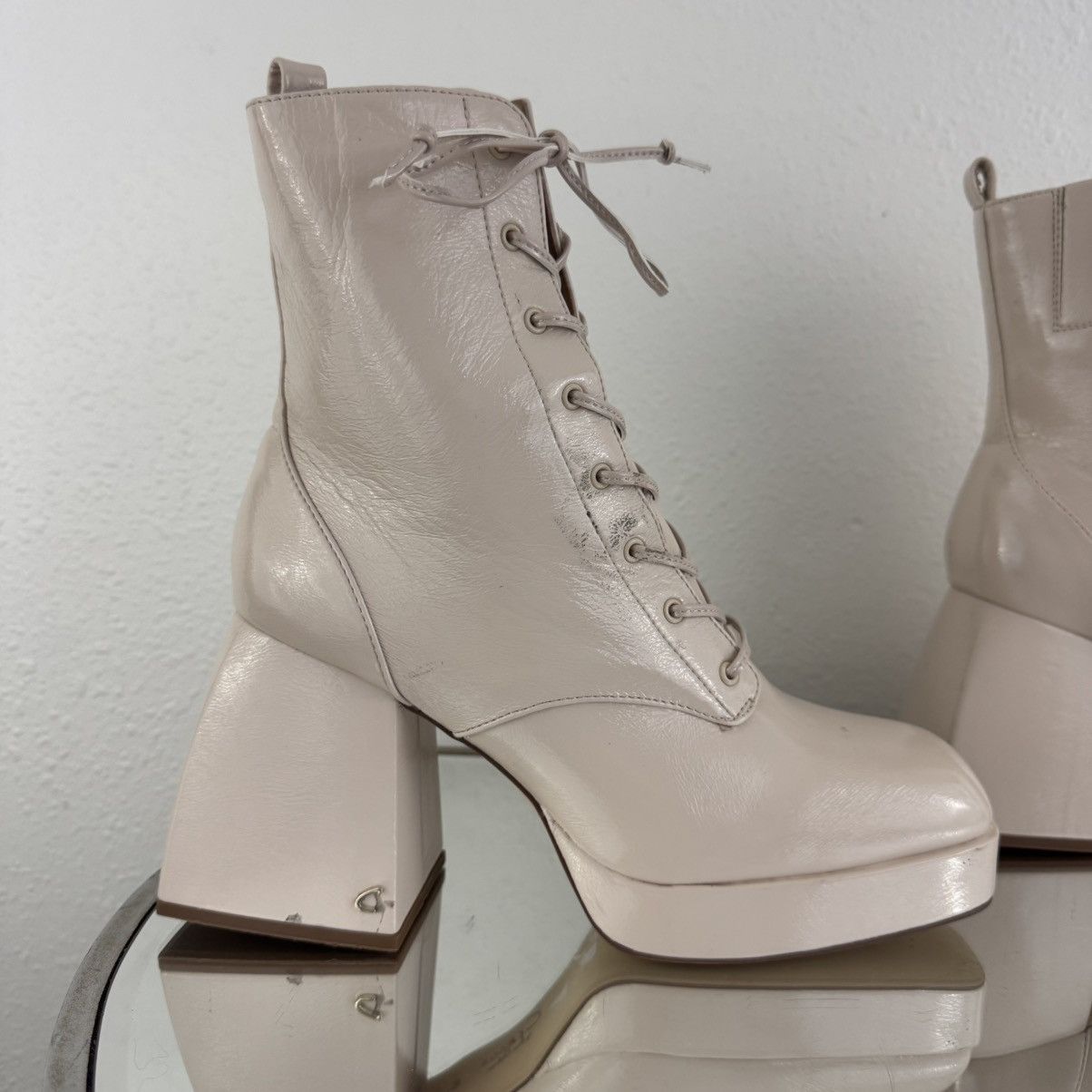 Sam Edelman SAM EDELMAN Nude Patent Leather Karter Platform Ankle Boots Size US 9.5 / IT 39.5 - 5 Thumbnail