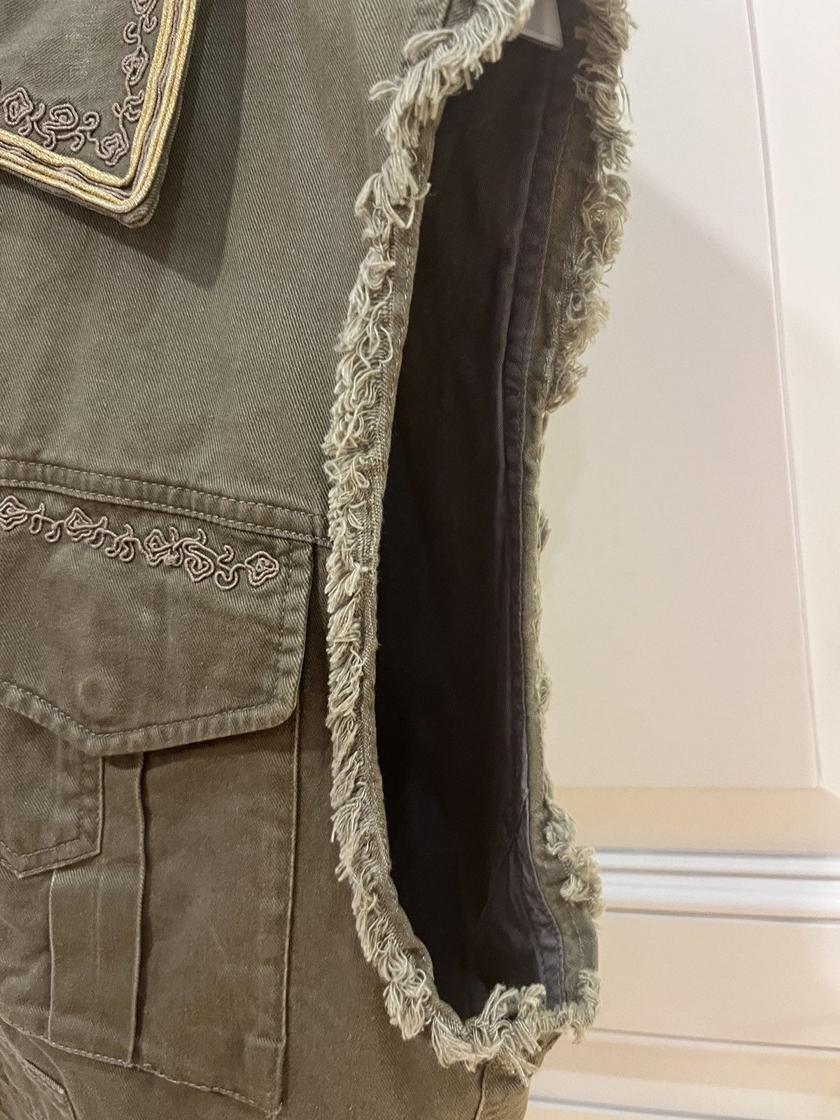 Saint Laurent Paris kaki green vest gilet with embroidery size46 Size US S / EU 44-46 / 1 - 5 Thumbnail