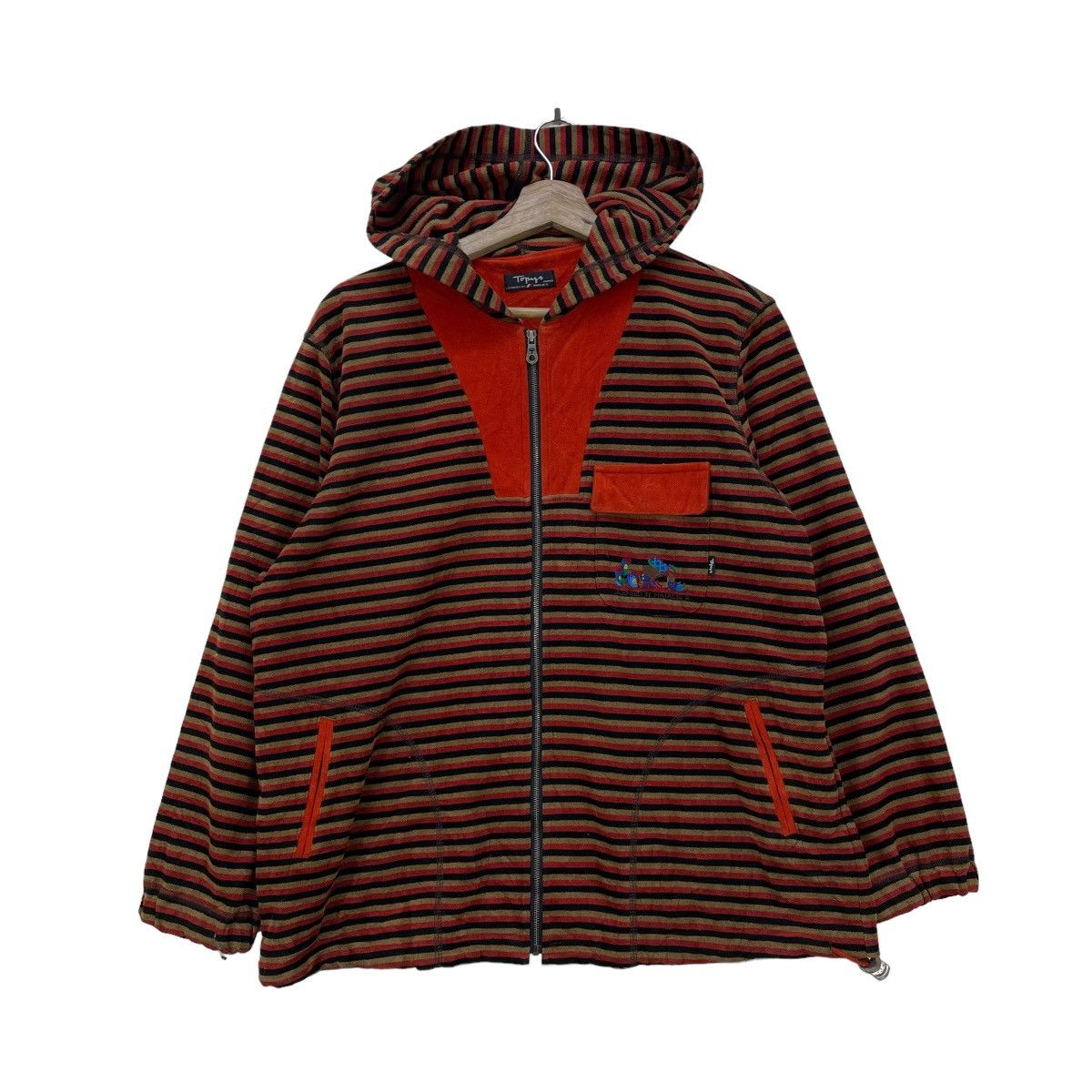 Japanese Brand × Vintage Japanese Brand Natalie Topyo Striped Hoody Jacket Size M / US 6-8 / IT 42-44 - 1 Thumbnail