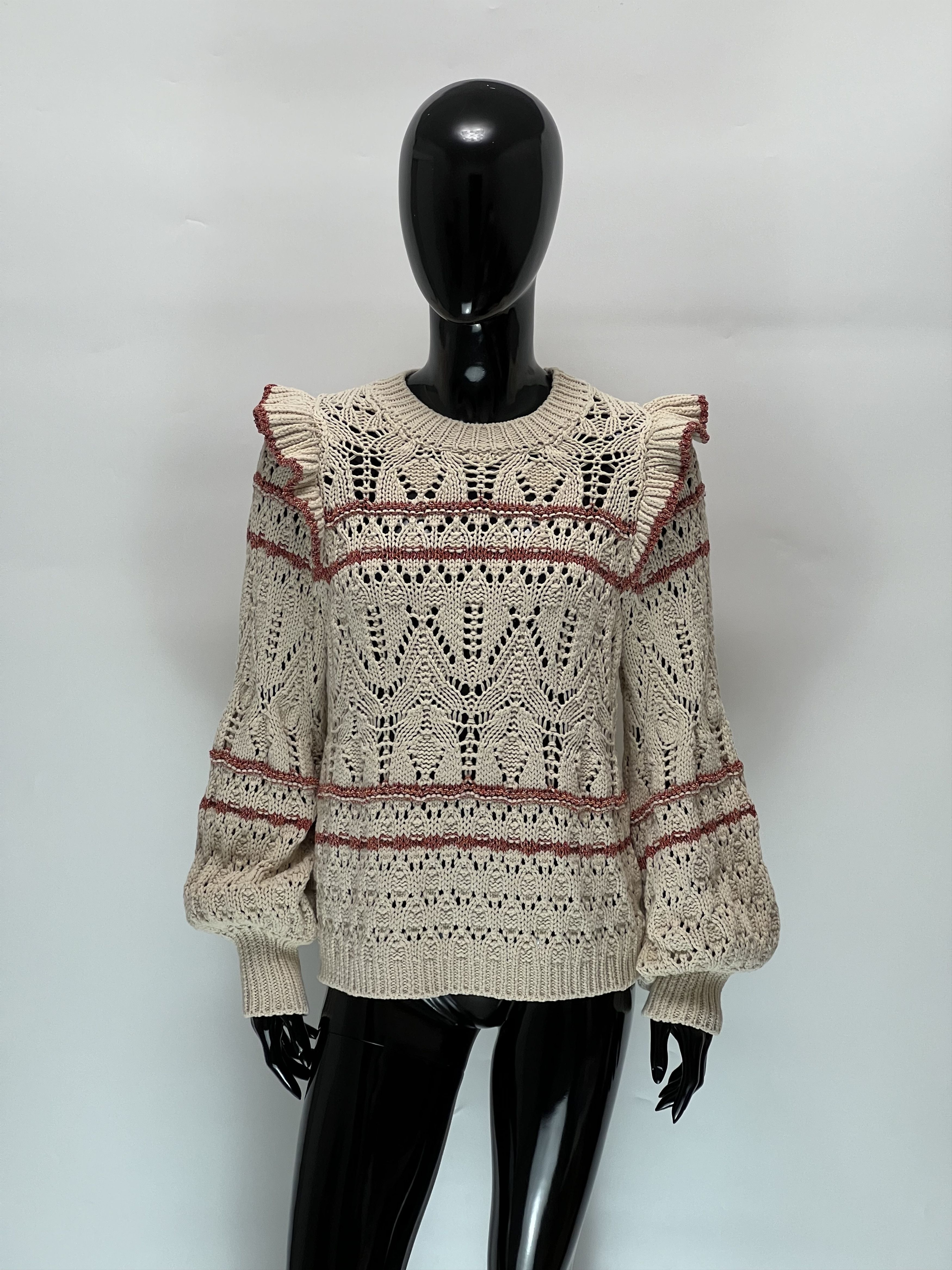 Sezane Sezane Knitted Sweater With Ruffles Size M Made in Italy Size M / US 6-8 / IT 42-44 - 1 Thumbnail