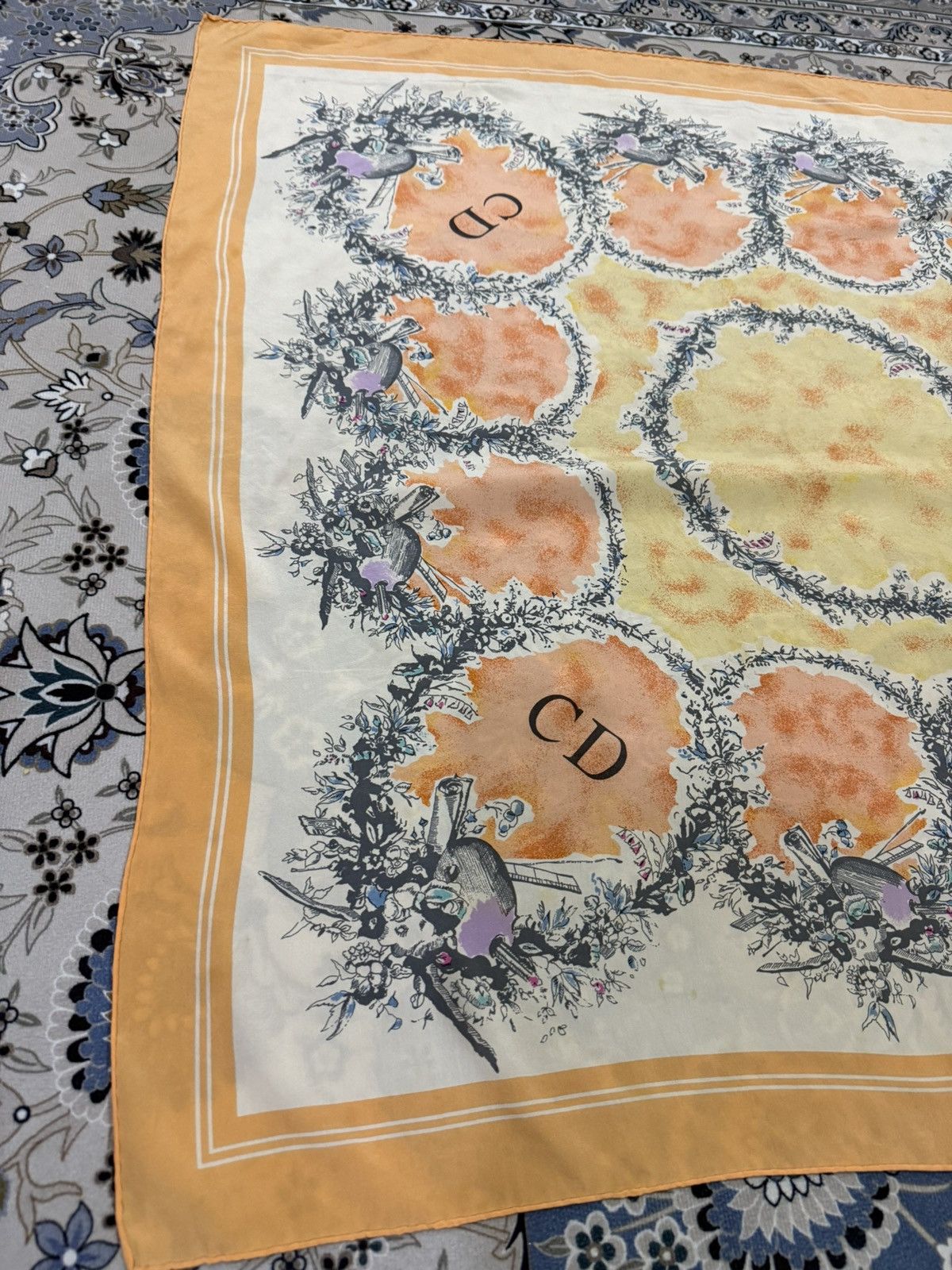 Christian Dior Monsieur × Dior Christian Dior CD Art Silk Scarf 34" Size ONE SIZE - 6 Thumbnail