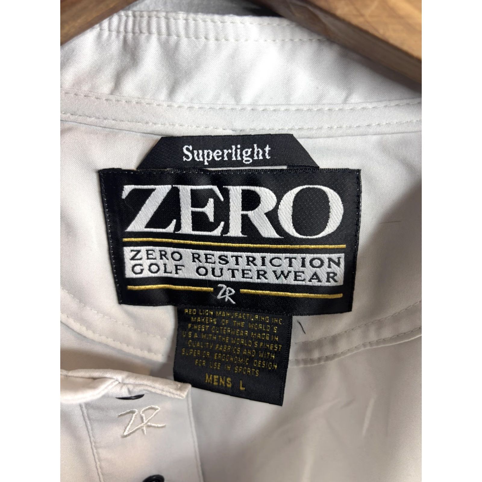 Vintage Zero Restriction Golf Windbreaker Jacket Mens Large White Lightweight Pullover Windbreaker Size US L / EU 52-54 / 3 - 4 Thumbnail