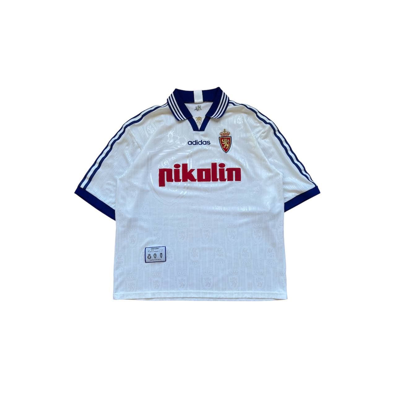 Vintage 1997/98 REAL ZARAGOZA HOME SOCCER JERSEY FOOTBALL SHIRT SZ L Size US L / EU 52-54 / 3 - 1 Thumbnail