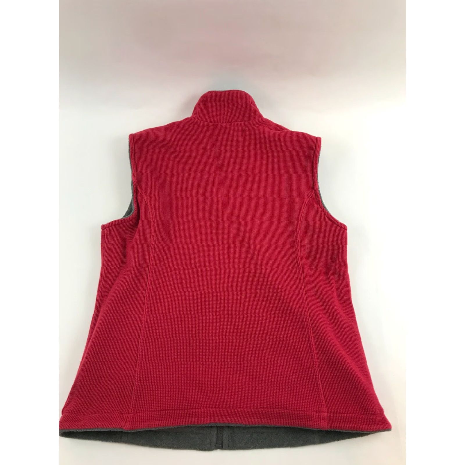 Vintage Ruff Hewn Vest Women's Medium Gray Red Reversible Full Zip Fleece Waffle Modern Outdoor Breathable Size M / US 6-8 / IT 42-44 - 3 Thumbnail