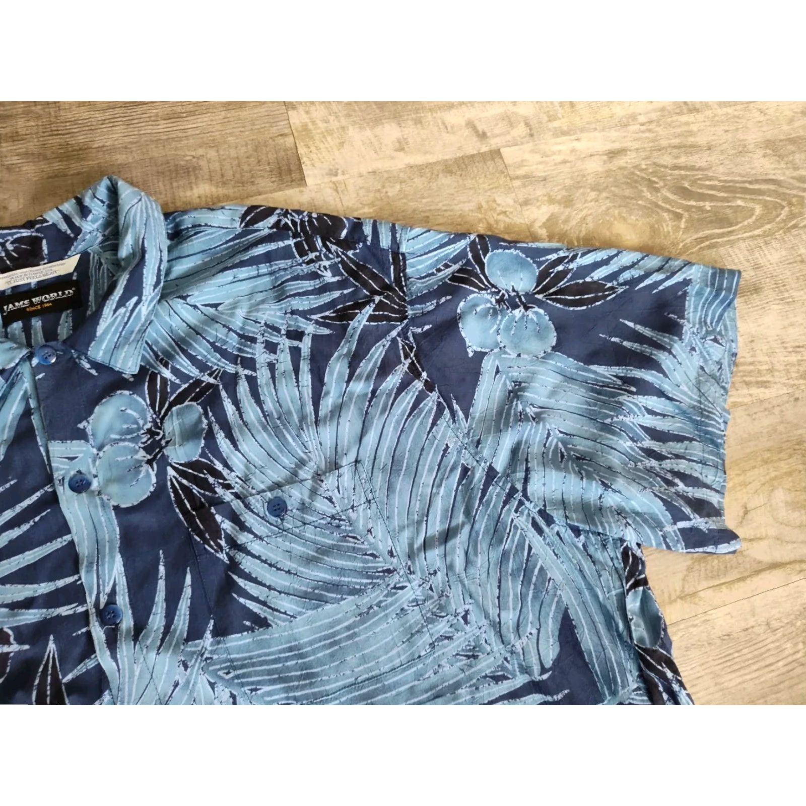 Jams World VINTAGE Jams World Hawaiian Aloha Shirt Men 4XL Short Sleeve Floral Rayon Blue Casual Size US XXL / EU 58 / 5 - 5 Thumbnail