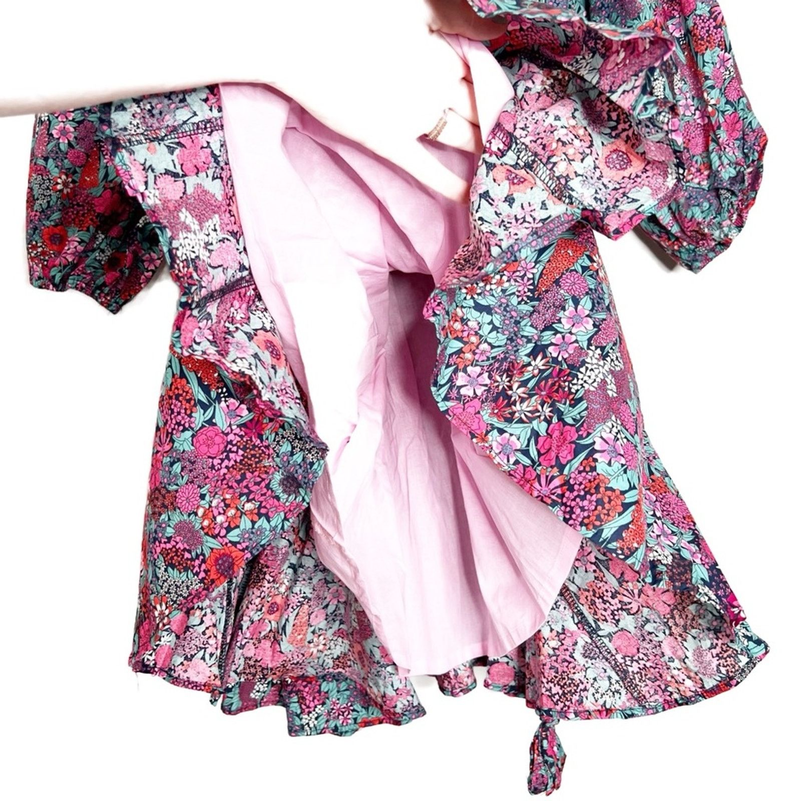 Other Evereve Women’s Floral Belted Mini Full Skirt Chic Dress Size S / US 4 / IT 40 - 16 Thumbnail