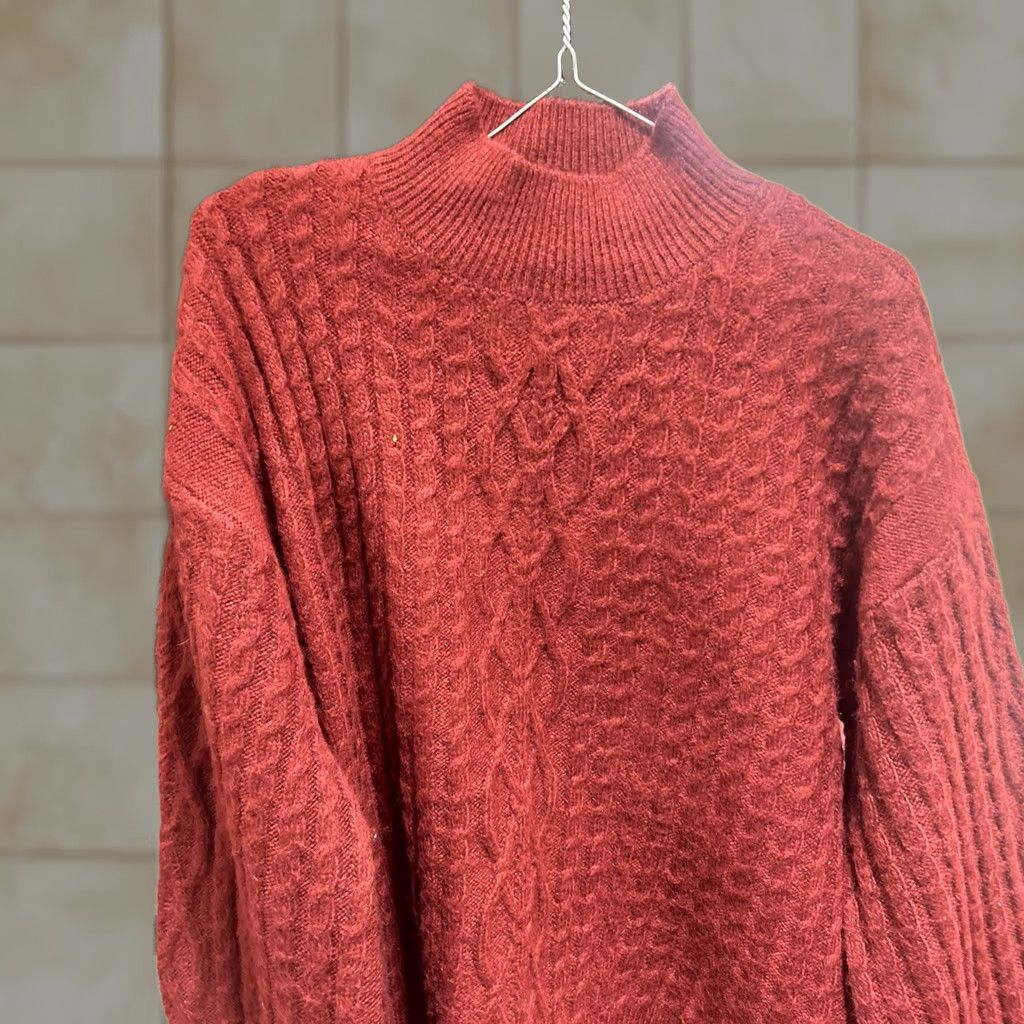 Vintage CeCe Sweater Pullover Mock Neck Long Sleeve Burgundy L CeCe Size L / US 10 / IT 46 - 1 Thumbnail