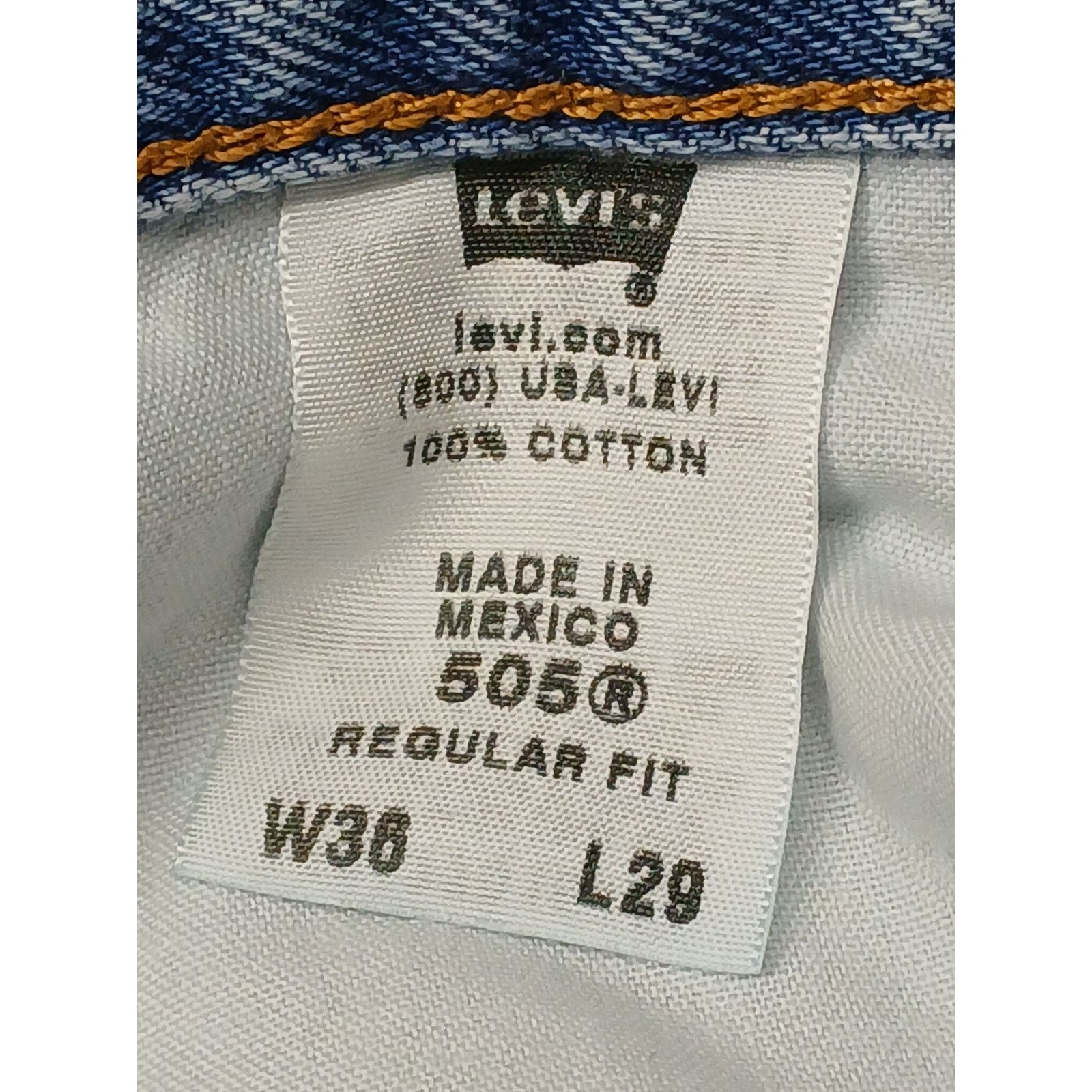 Levi's Levis 505 (36x29) Vintage Regular Fit Light Denim Jeans Size US 36 / EU 52 - 9 Thumbnail