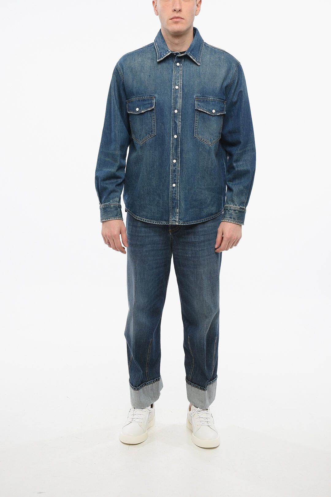 1989 STUDIO og1mm0725 Denim Over Shirt in Blue Size US S / EU 44-46 / 1 - 4 Thumbnail