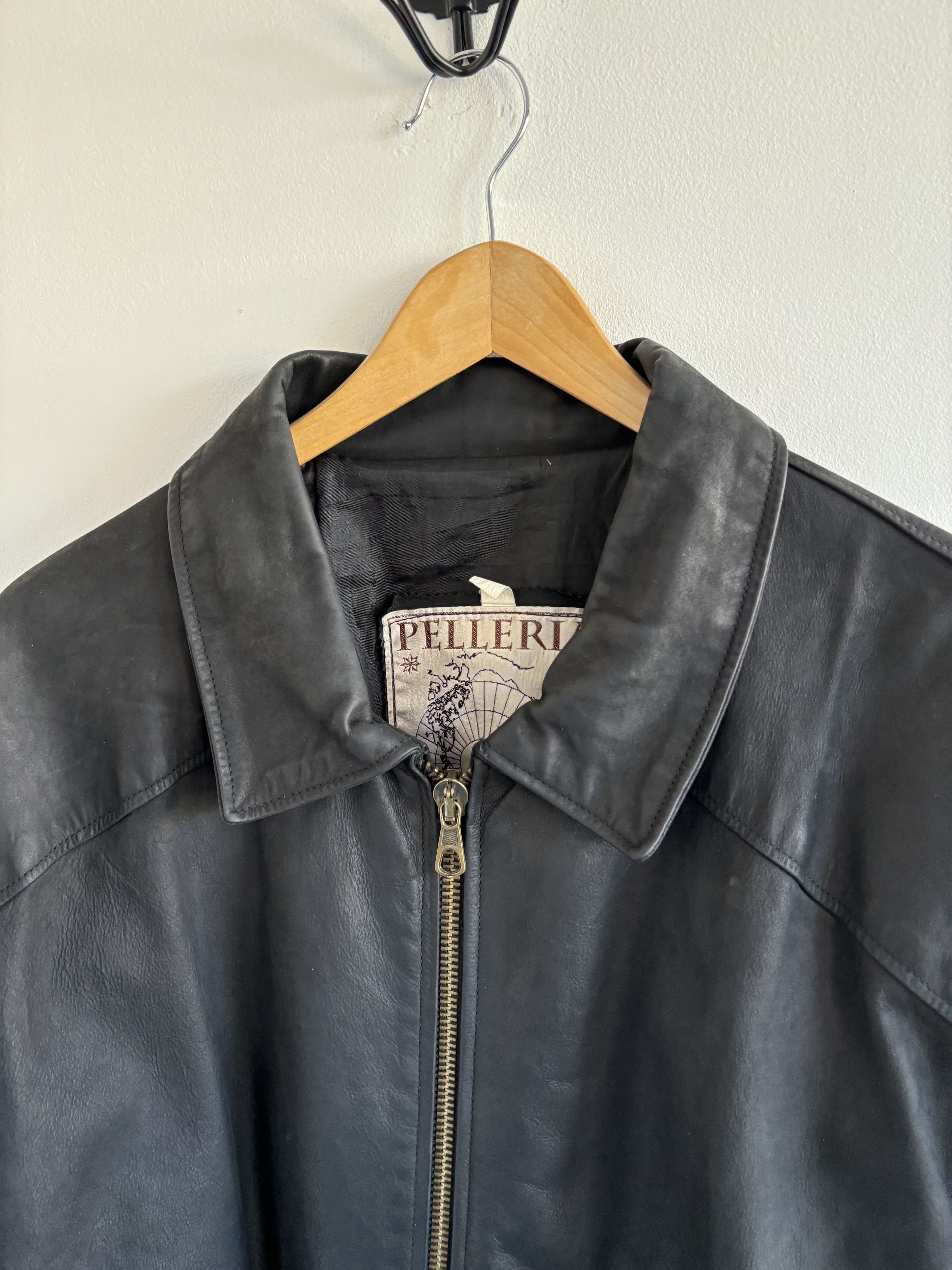 Genuine Leather Vintage Pelleria 90s Leather Jacket Size US L / EU 52-54 / 3 - 4 Thumbnail