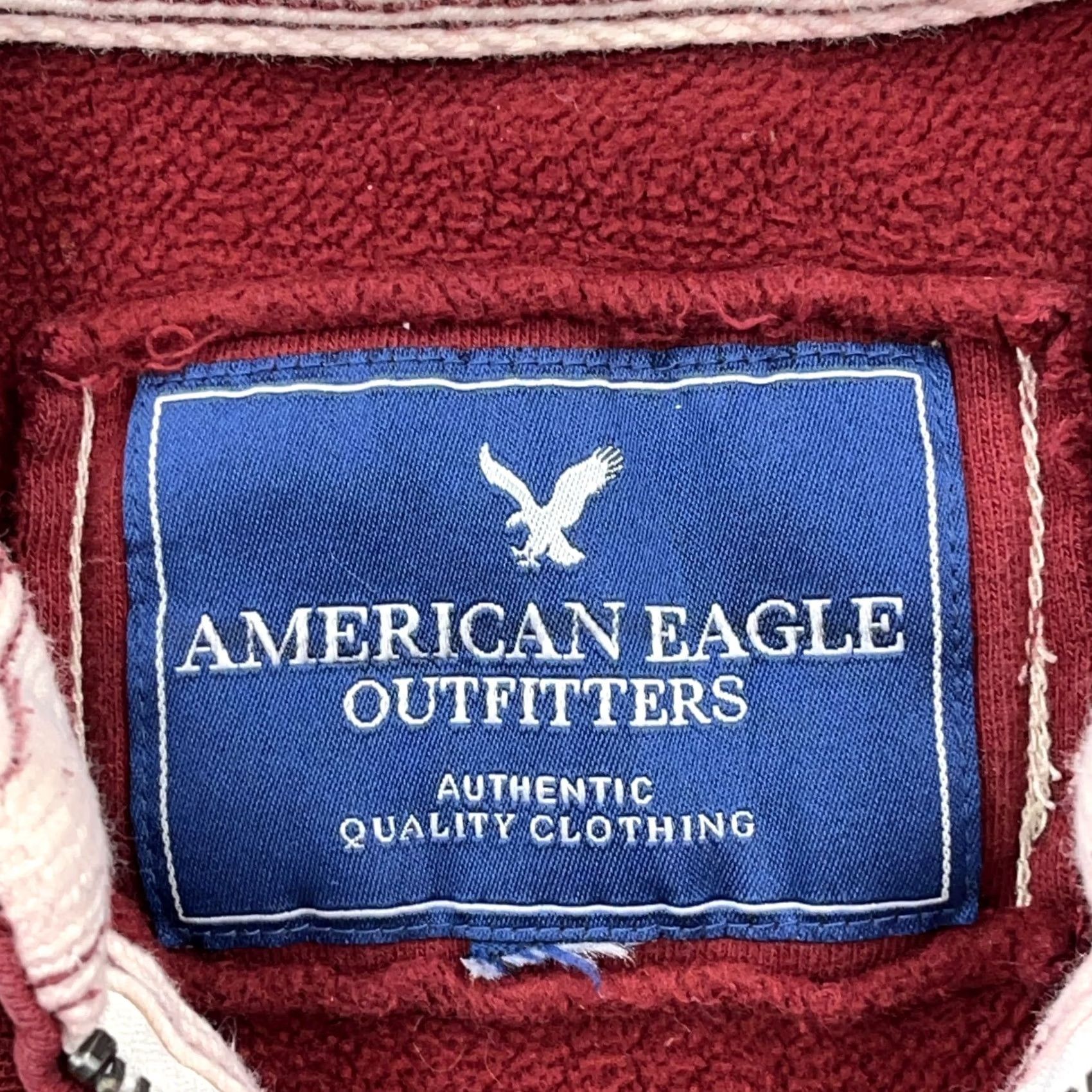 American Eagle Outfitters Vintage American Eagle Hoodie Men's XL Red 1/4 Zip Pullover Fleece Logo Graphic Print Grunge 2000s Modern Warmth Comfort Regular Fit Size US XL / EU 56 / 4 - 6 Thumbnail