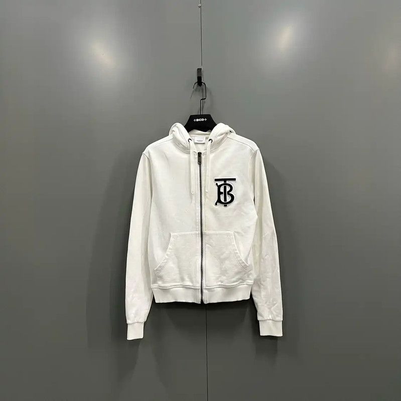Burberry Burberry White Cotton Logo Hoodie for Women Size XS / US 0-2 / IT 36-38 - 1 Thumbnail