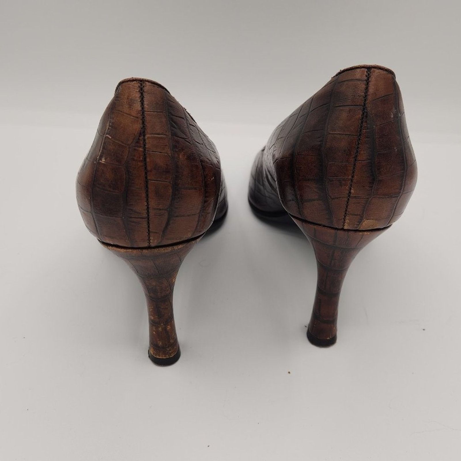 Franco Sarto Franco Sarto Crocodile Peep Toe Heels Size US 9.5 / IT 39.5 - 4 Thumbnail
