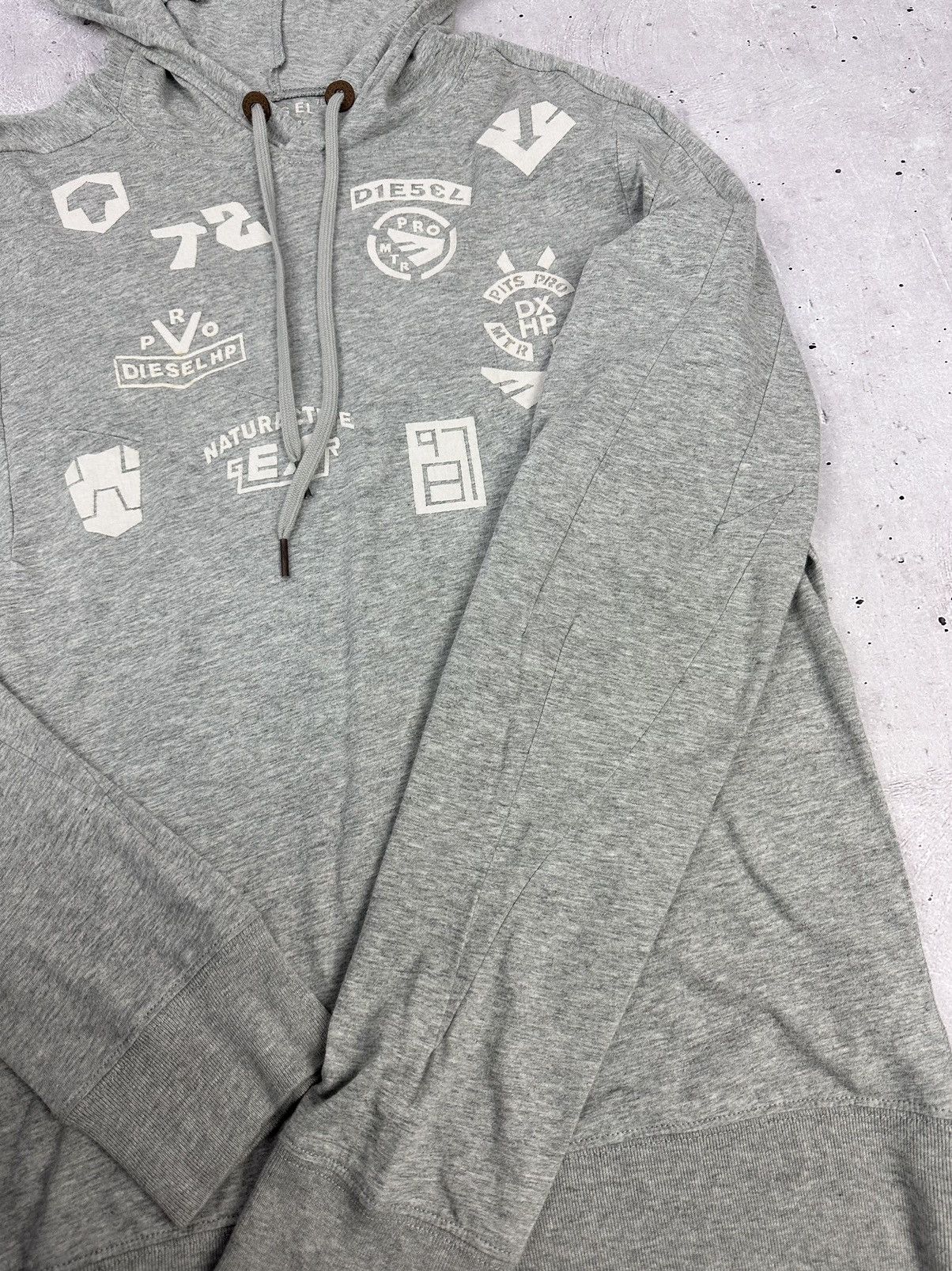 Diesel Vintage Diesel Long Sleeve Grey Light Men’s Cotton Hoodie Size US M / EU 48-50 / 2 - 9 Thumbnail