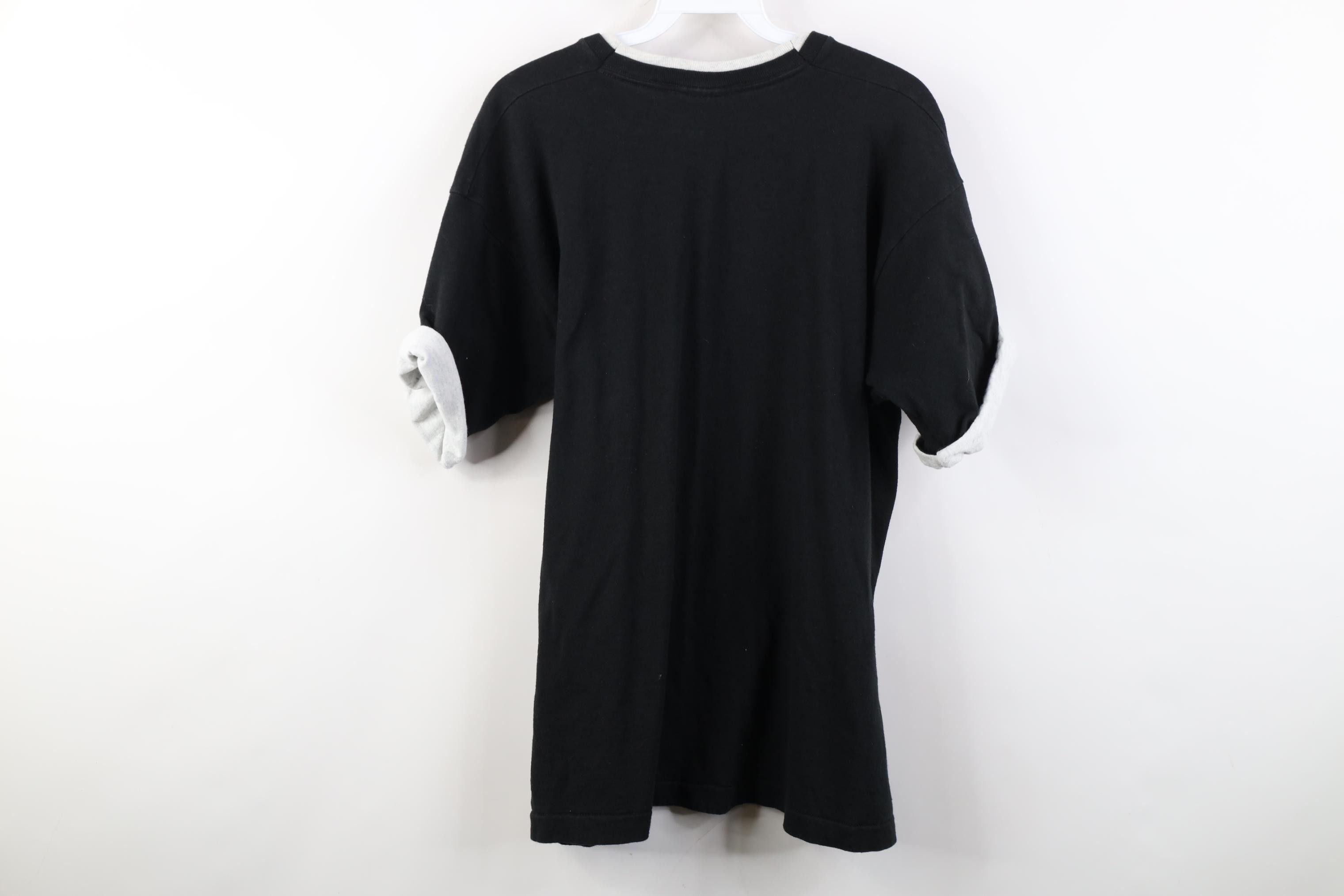Vintage Vintage 90s Streetwear Layered Cotton T-Shirt Black USA Size US L / EU 52-54 / 3 - 12 Thumbnail