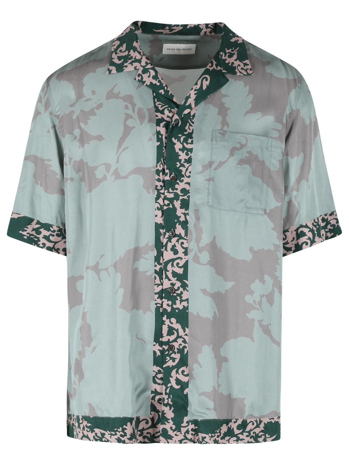 Dries Van Noten DRIES VAN NOTEN 'Carltone' Green Viscose Shirt Size US L / EU 52-54 / 3 - 1 Thumbnail