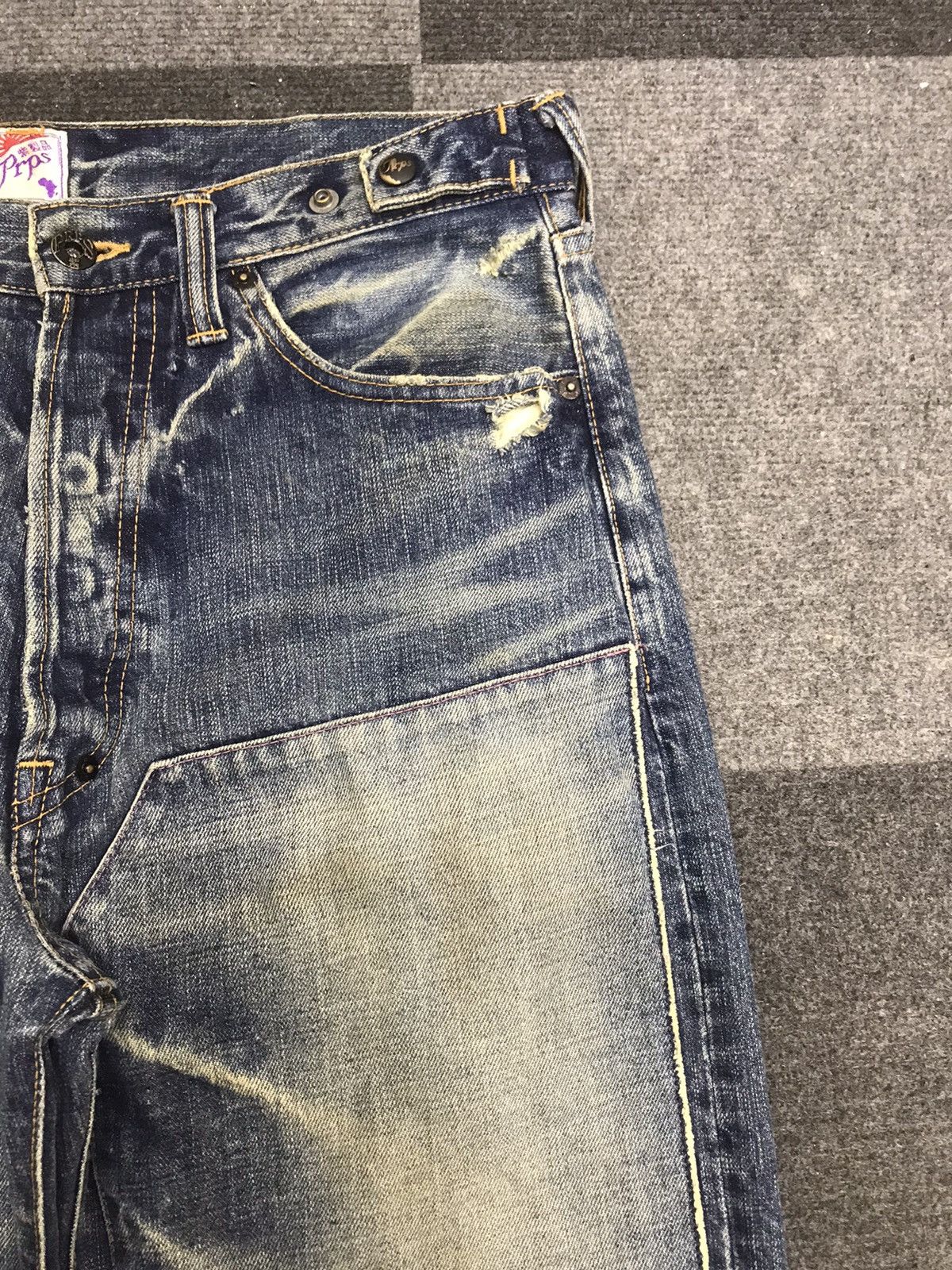 Prps 💥DOUBLE KNEE BAGGY💥Archival Prps Baggy Distressed Denim F279 Size US 32 / EU 48 - 3 Thumbnail