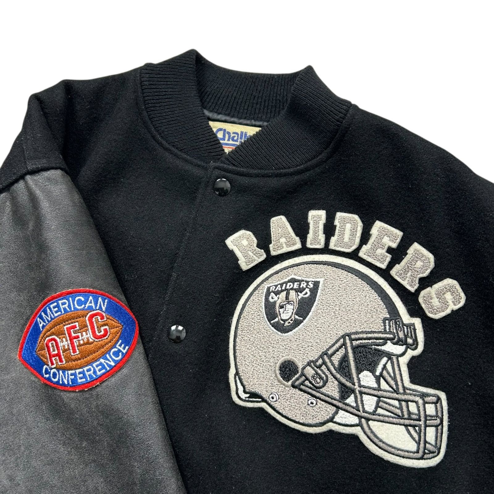 NFL VTG 90s LA RAIDERS CHALK LINE WOOL VARSITY JACKET SIZE XXL Size US XXL / EU 58 / 5 - 4 Thumbnail