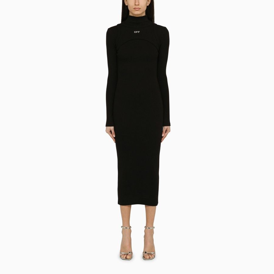 image of Off White O1D2Blof0124 Midi Dress In Black, Women's (Size XS)