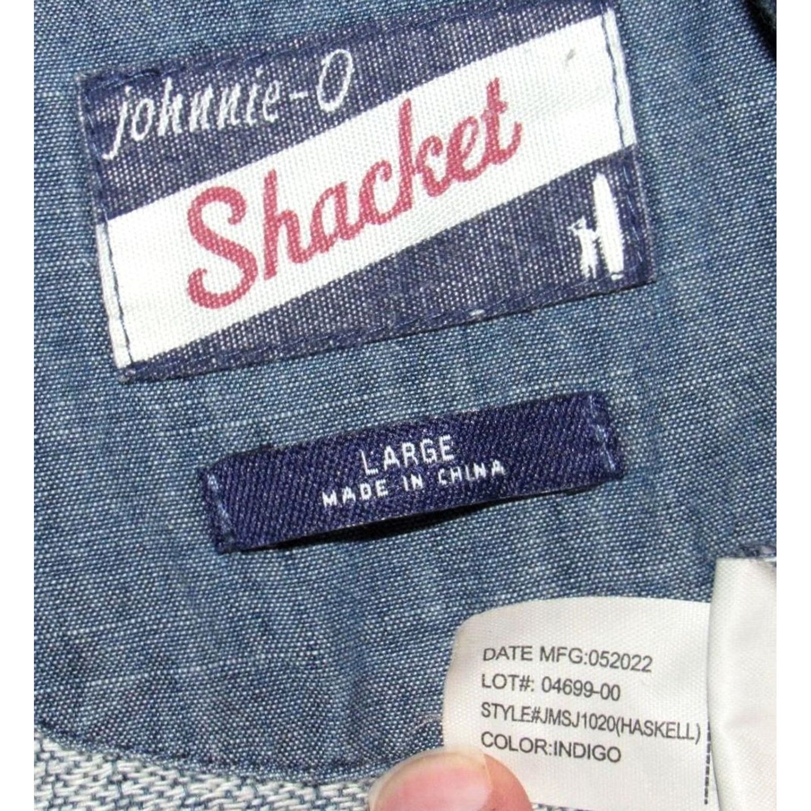 johnnie-O JOHNNIE O Indigo Blue Cotton Quilted Shacket Shirt Jacket L Mens XS? Size US L / EU 52-54 / 3 - 4 Thumbnail