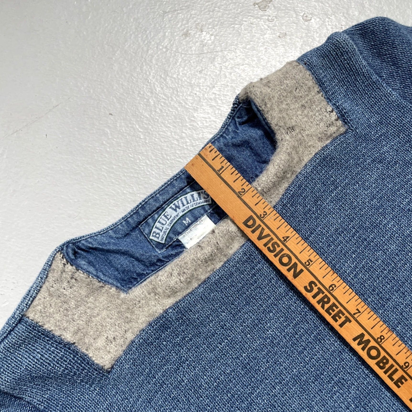 Vintage Blue Willi’s Wool Cotton Knit Sweater Denim Indigo Blue 90s Vintage Womens M - Danish Made Size M / US 6-8 / IT 42-44 - 4 Thumbnail