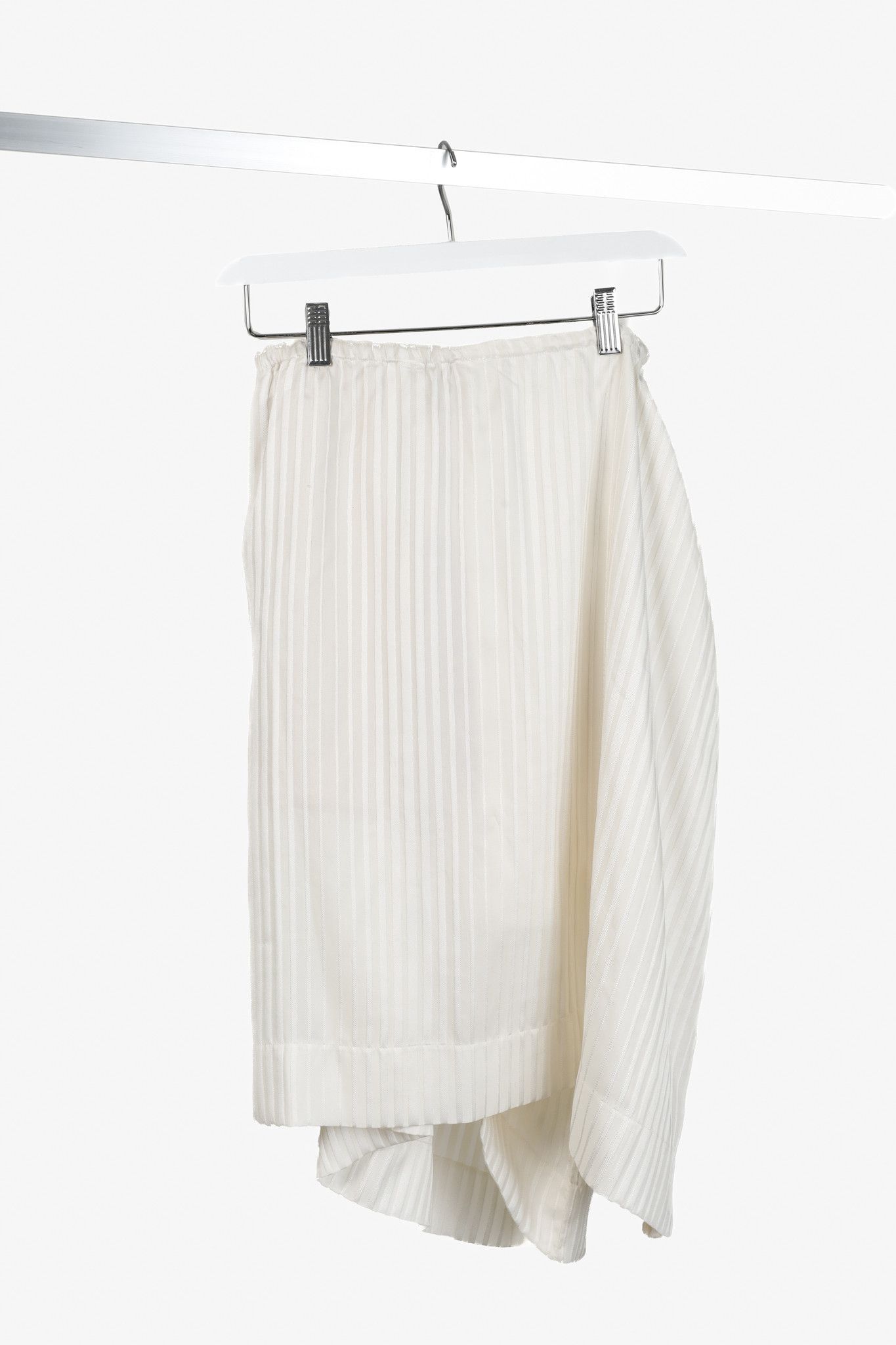 Stella McCartney Stella McCartney Ivory Stripes Ruffle Hip Silk Skirt Size 22" - 2 Thumbnail