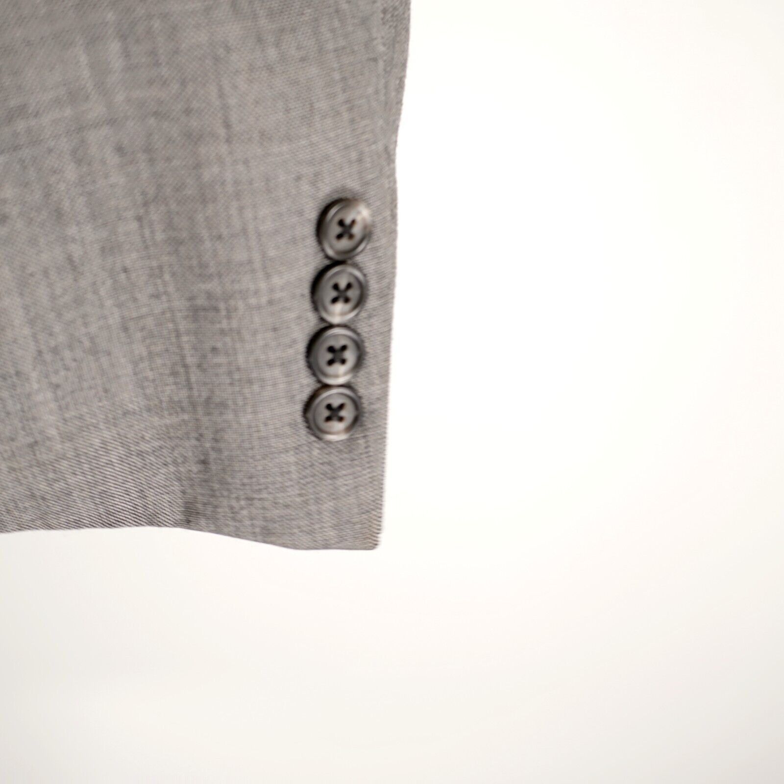 Hart Schaffner Marx Hart Schaffner Marx Heritage Plus Wool Gray Sharkskin 2 Butt Size 44L - 3 Thumbnail