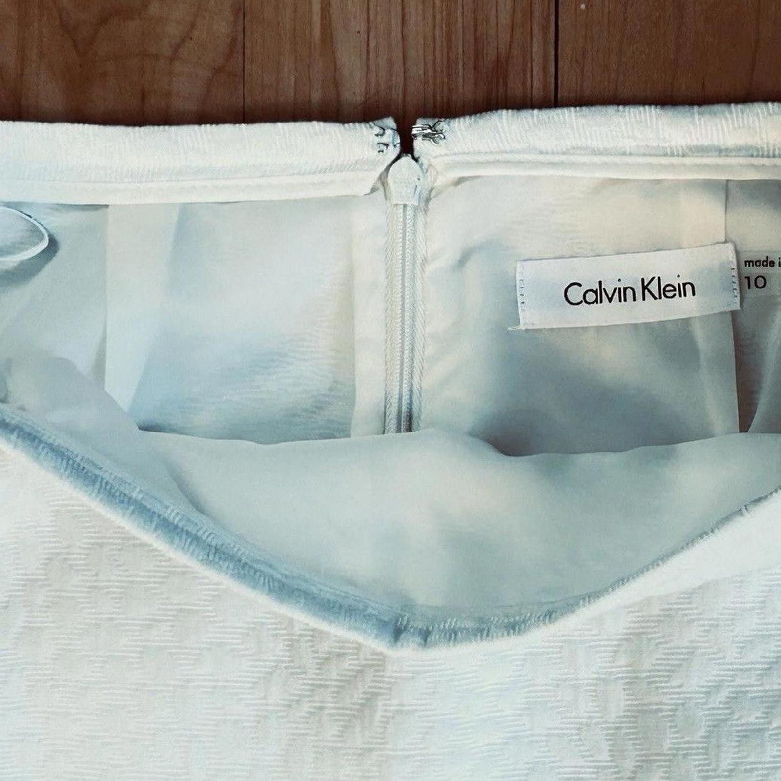 Calvin Klein Calvin Klein Women's Cream Skirt Cotton Blend Midi Pencil Size 32" / US 10 / IT 46 - 6 Thumbnail