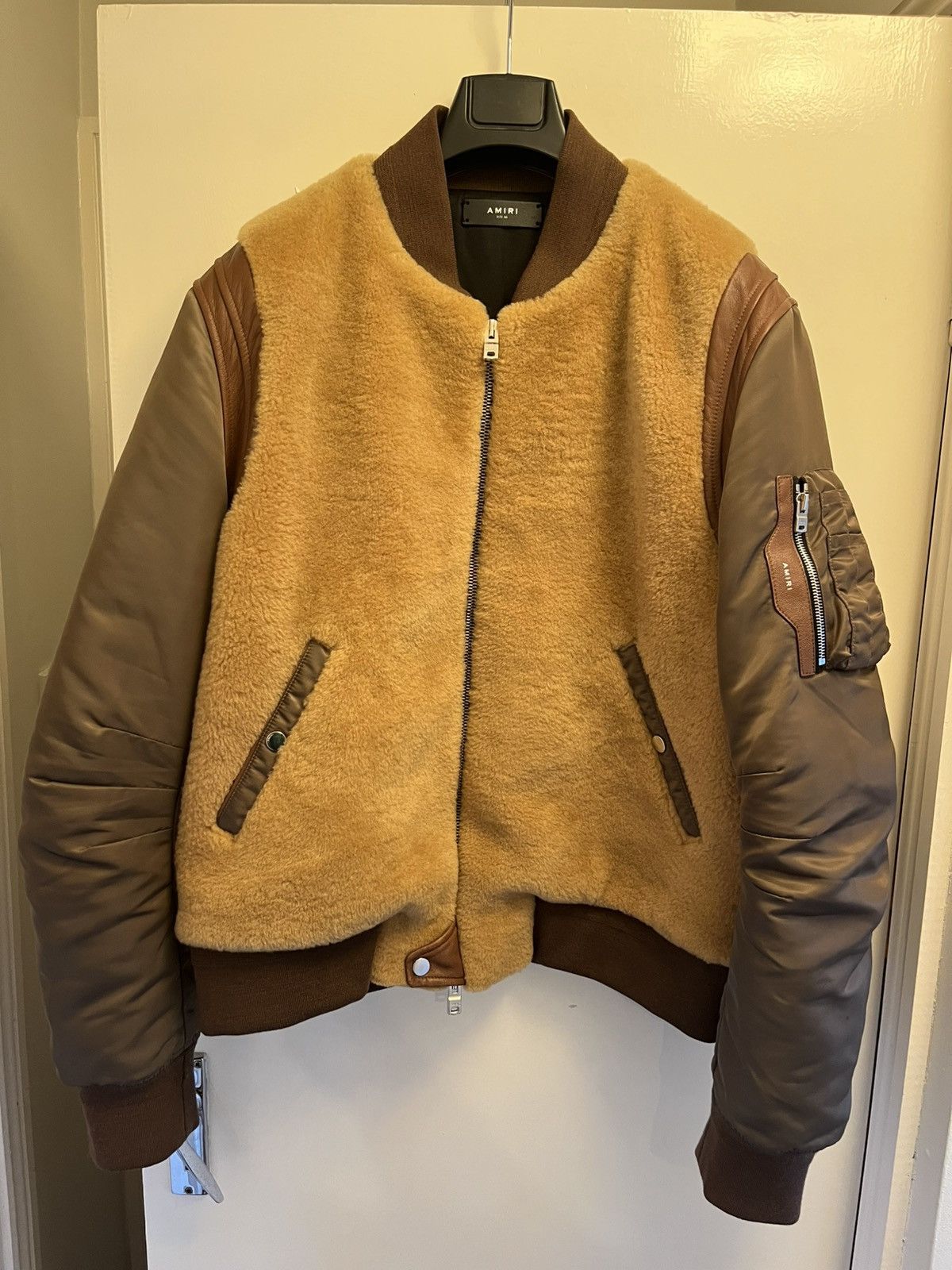 Amiri AMIRI Shearling Nylon Bomber Jacket Size US XL / EU 56 / 4 - 1 Thumbnail
