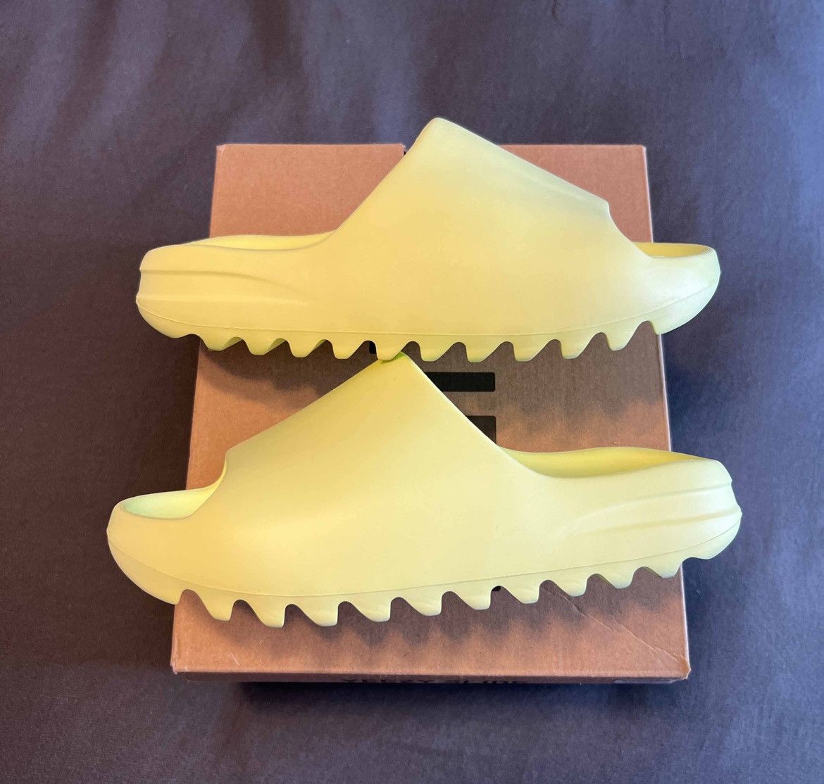 Adidas  Kanye West Adidas Yeezy Slide Green Glow Size 6 GX6138 | Grailed