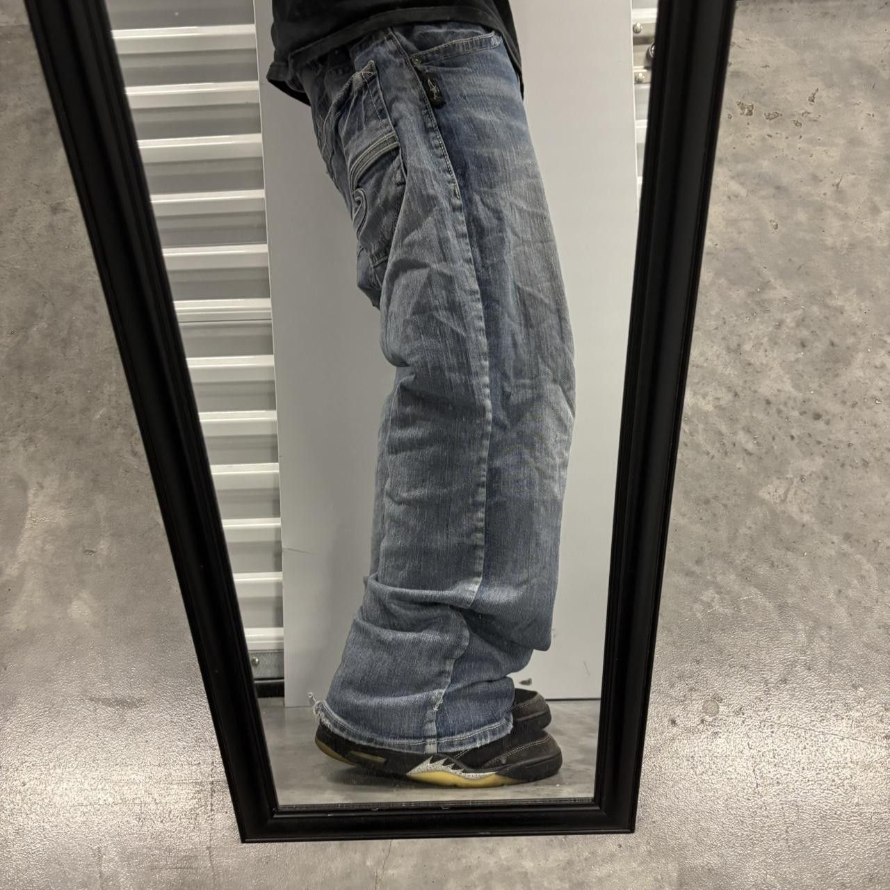 Japanese Brand × Vintage Crazy Vintage Y2K/2000s Baggy Grunge Dark Wash Skater Denim Jeans! Size US 38 / EU 54 - 2 Thumbnail