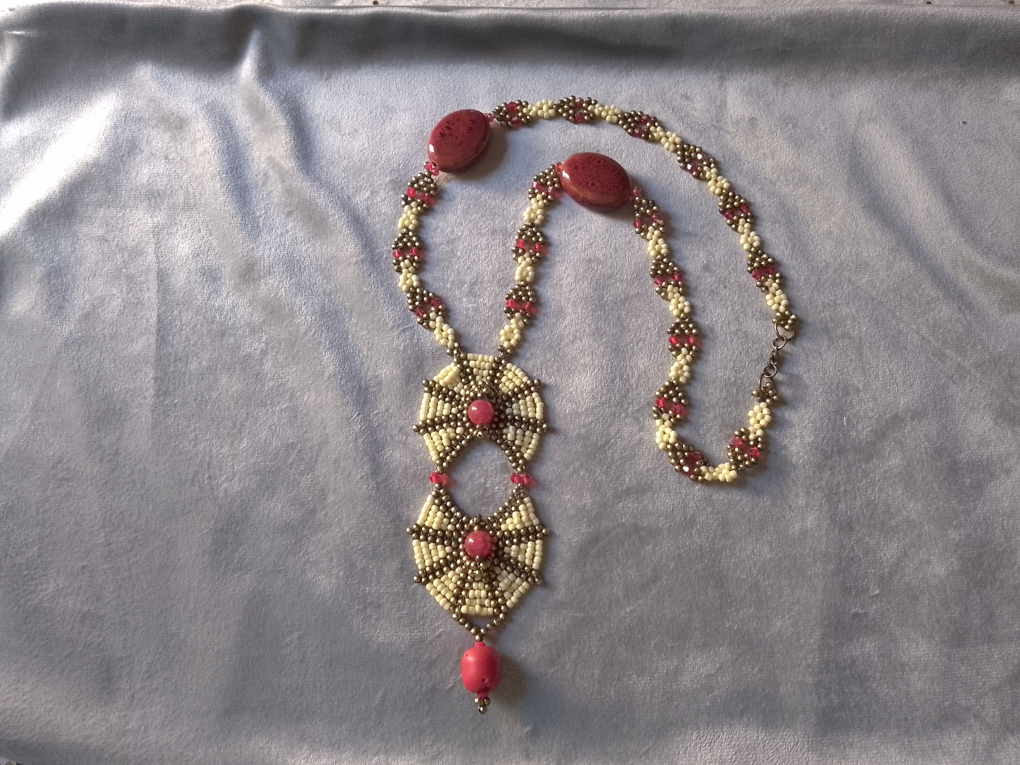 Handmade Long Necklace Boho Ethnic Bamboo Coral Agate Gemstones Size ONE SIZE - 1 Thumbnail