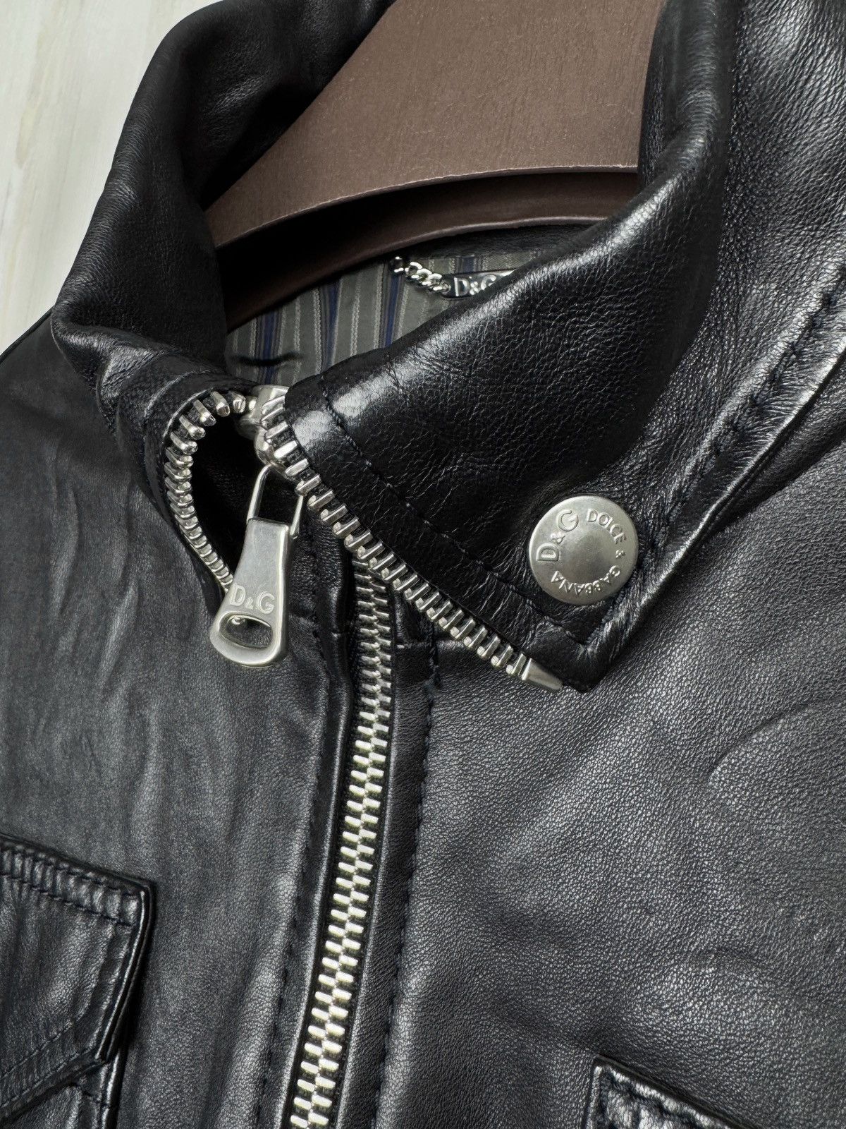 Dolce & Gabbana 2000s Dolce & Gabbana Multipocket Black Leather Jacket Size US L / EU 52-54 / 3 - 16 Thumbnail