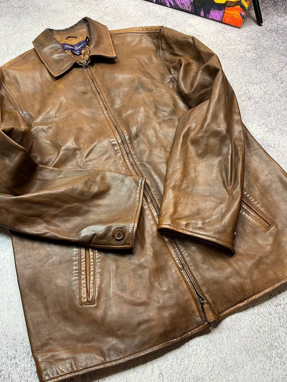 Ralph Lauren Purple Label Ralph Lauren Purple Label Leather Zip Jacket Size US M / EU 48-50 / 2 - 7 Thumbnail