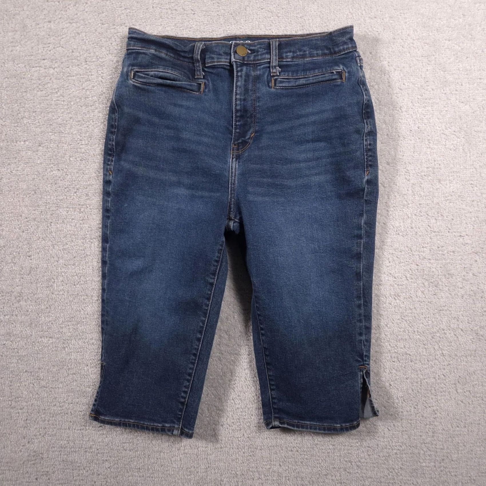 Vintage a.n.a A New Approach Jeans Womens 6 Blue High Rise Crop Skinny Stretch Denim Size 28" / US 6 / IT 42 - 2 Thumbnail