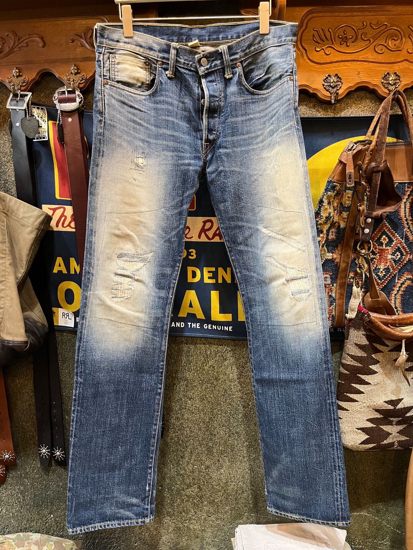 RRL Ralph Lauren RRL Vintage Distressed Jeans Size US 34 / EU 50 - 1 Thumbnail