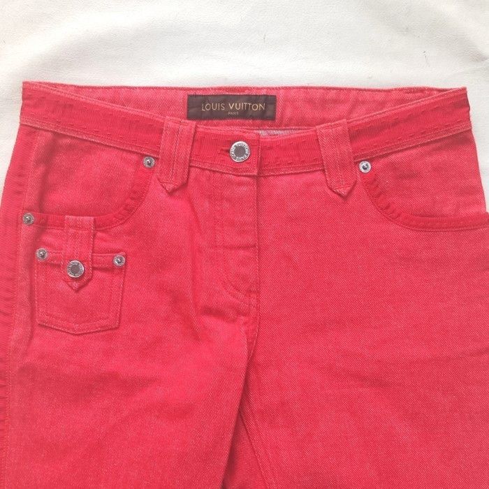 Louis Vuitton Louis Vuitton red denim pant Size 26" / US 2 / IT 38 - 3 Thumbnail