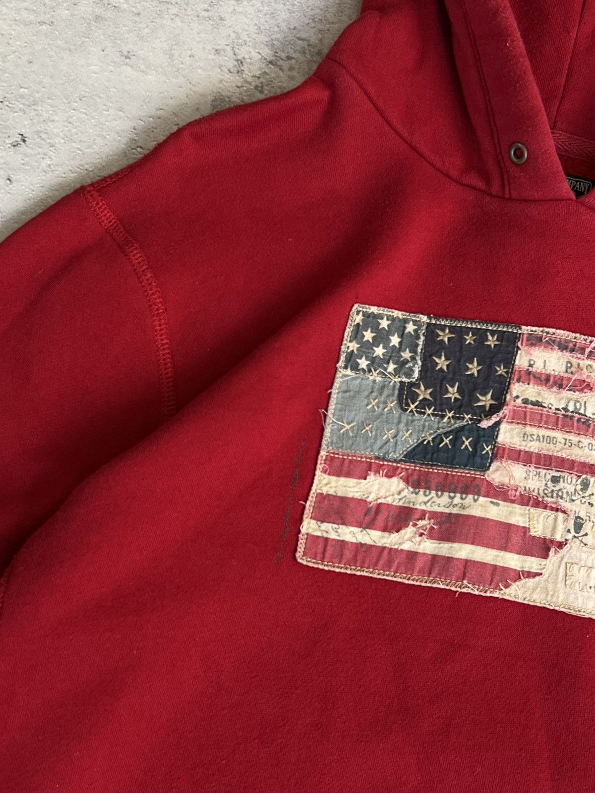 Polo Ralph Lauren 🇺🇸 Vintage Polo Jeans USA Patchwork Flag Hoodie Size US L / EU 52-54 / 3 - 7 Thumbnail