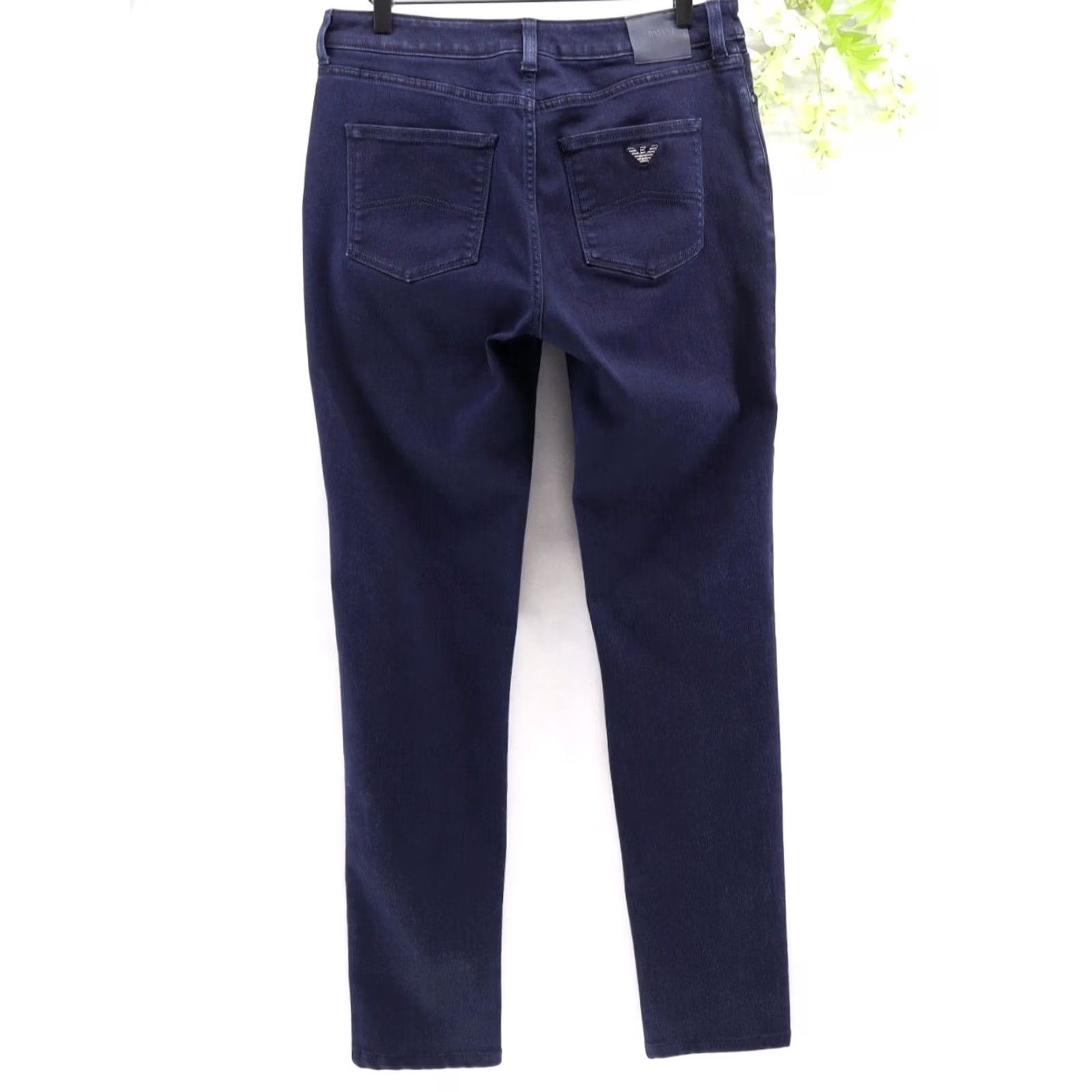 Armani Exchange Armani Women Jeans J18 Dahlia Stretch Blue Cotton Sz 31x31 Dark Blue Regular Women Style Straight 5-Pocket Zipper Button Logo Denim Clothing Size 24" / US 00 / IT 34 - 2 Thumbnail