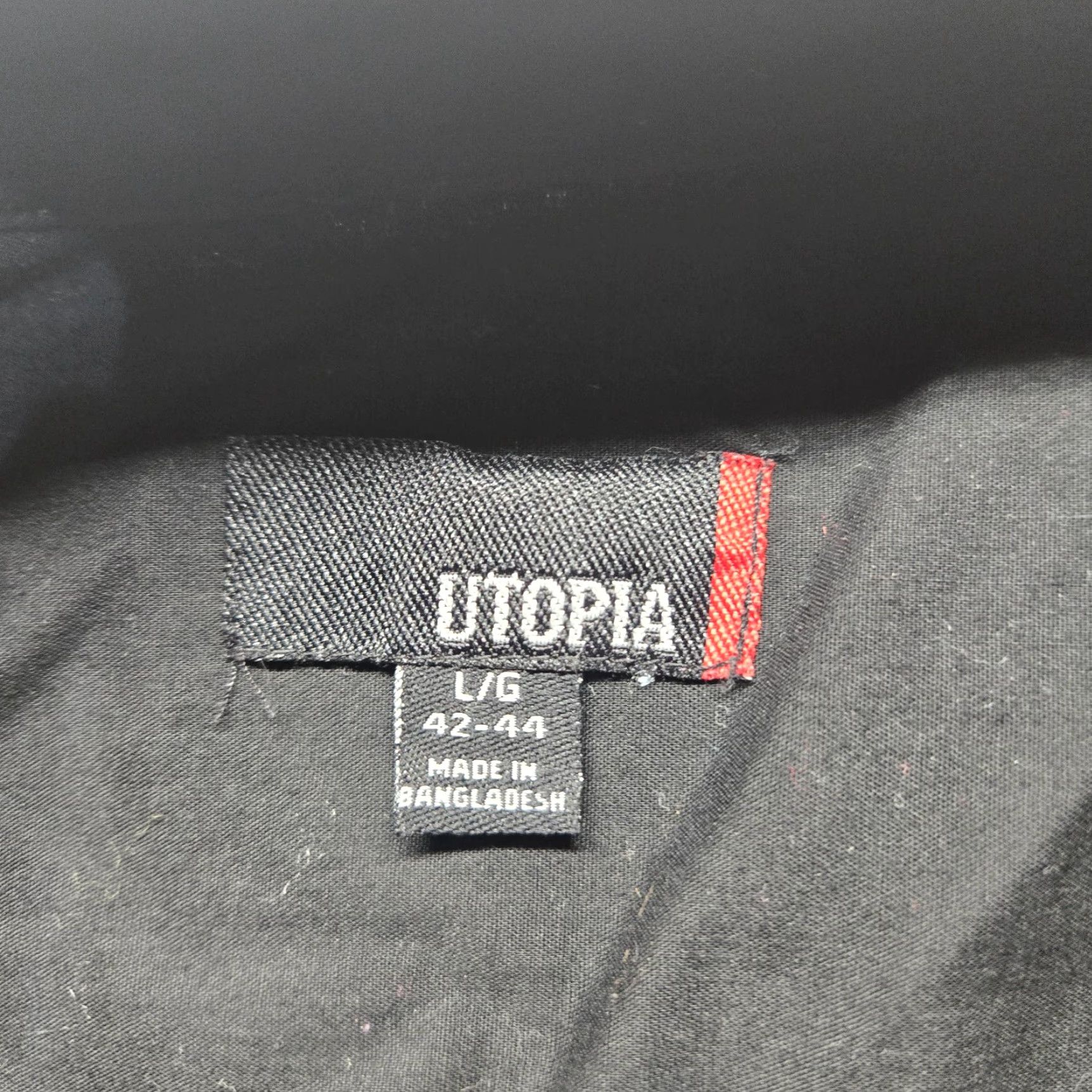 Vintage Utopia Shirt Solid Black Long Sleeve Casual Button Up Adult Men's Size L Large Size US L / EU 52-54 / 3 - 3 Thumbnail