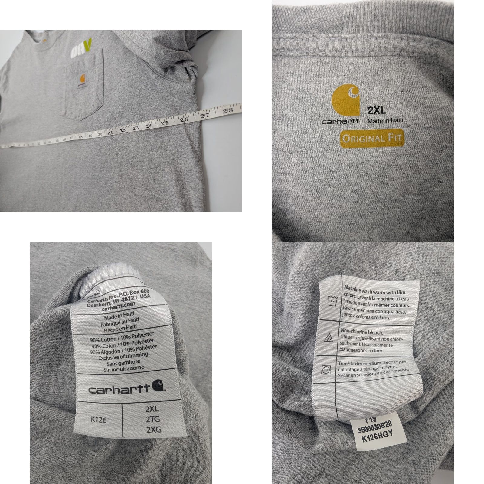 Carhartt Carhartt DAV Logo Pocket Long Sleeve Shirt Mens 2XL Gray Workwear K126 Carhartt Men’s K87 Shirt Mens 2XL Gray DA V Logo Pocket Long Sleeve Shirt Size US XXL / EU 58 / 5 - 8 Thumbnail
