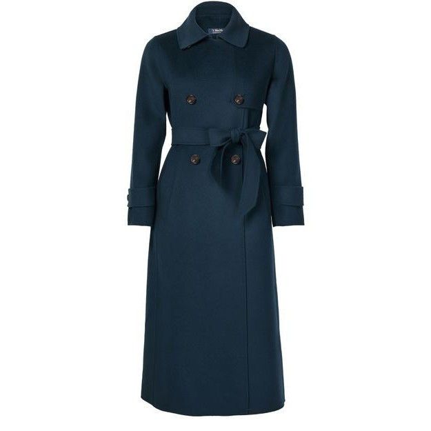Max Mara MAX MARA Sem Long Belted Blue Wool Long Coat New & Authentic Size M / US 6-8 / IT 42-44 - 1 Thumbnail