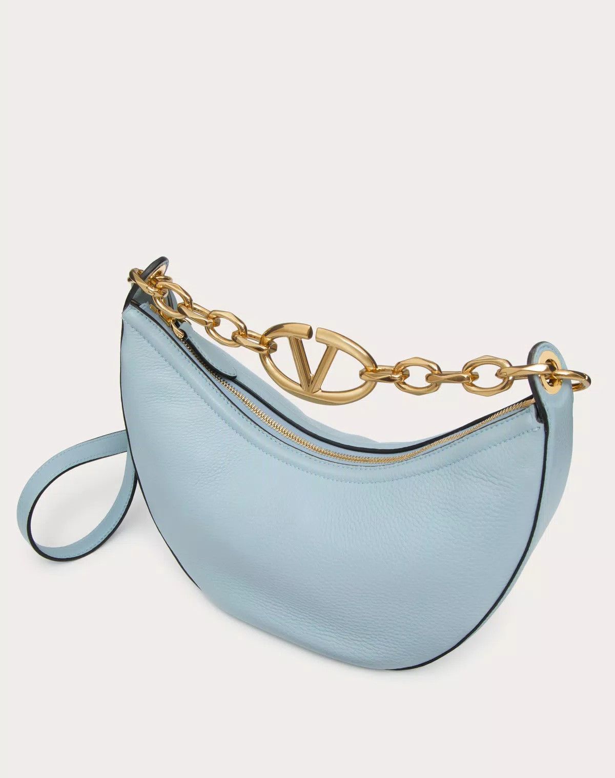 Valentino oc11z0725 Size:OS/Grainy Calfskin With Chain Bag in Sky Blue Size ONE SIZE - 5 Thumbnail