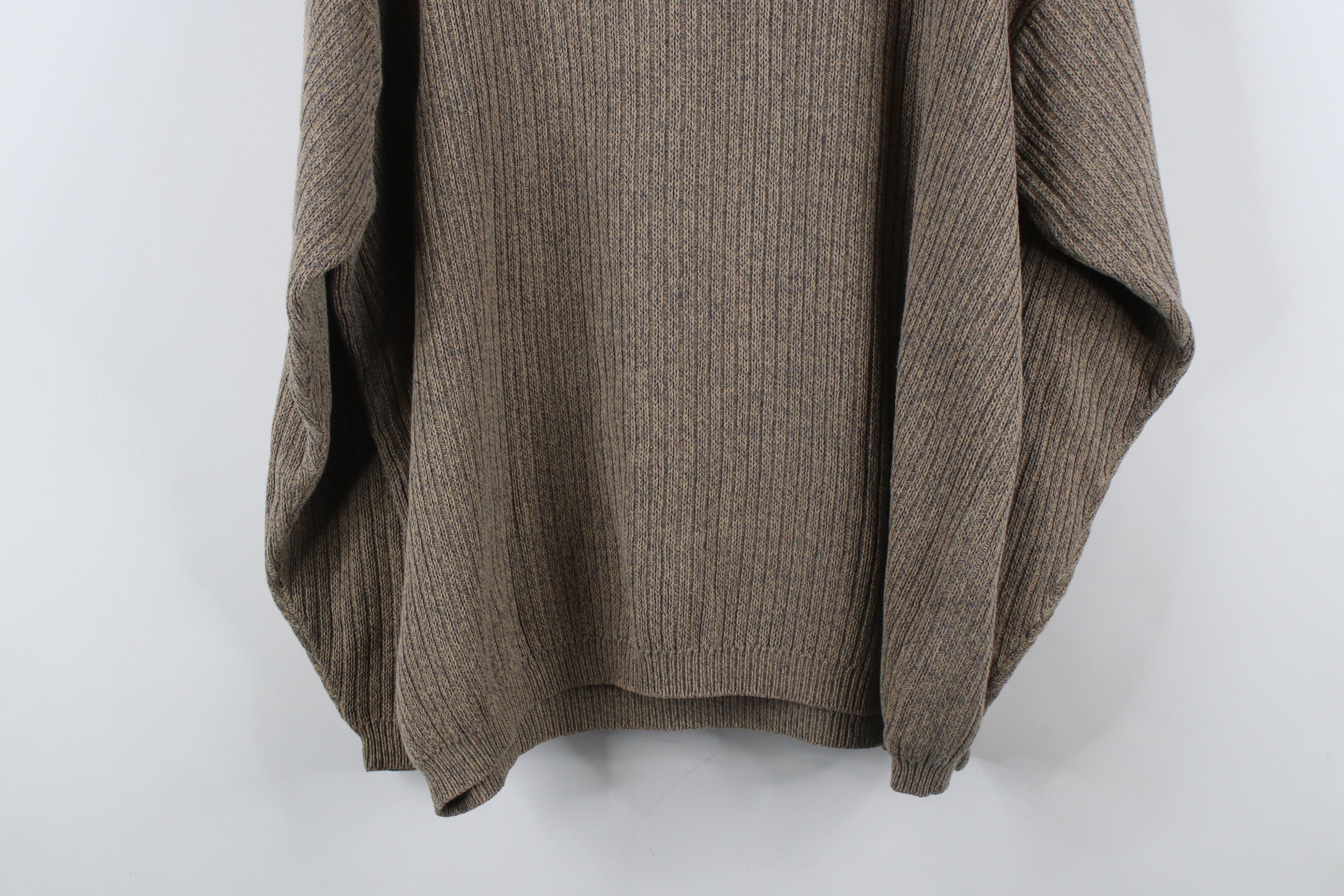 Eddie Bauer × Vintage Vintage 90s Eddie Bauer Ribbed Knit Pullover Sweater Beige Size US XL / EU 56 / 4 - 11 Thumbnail