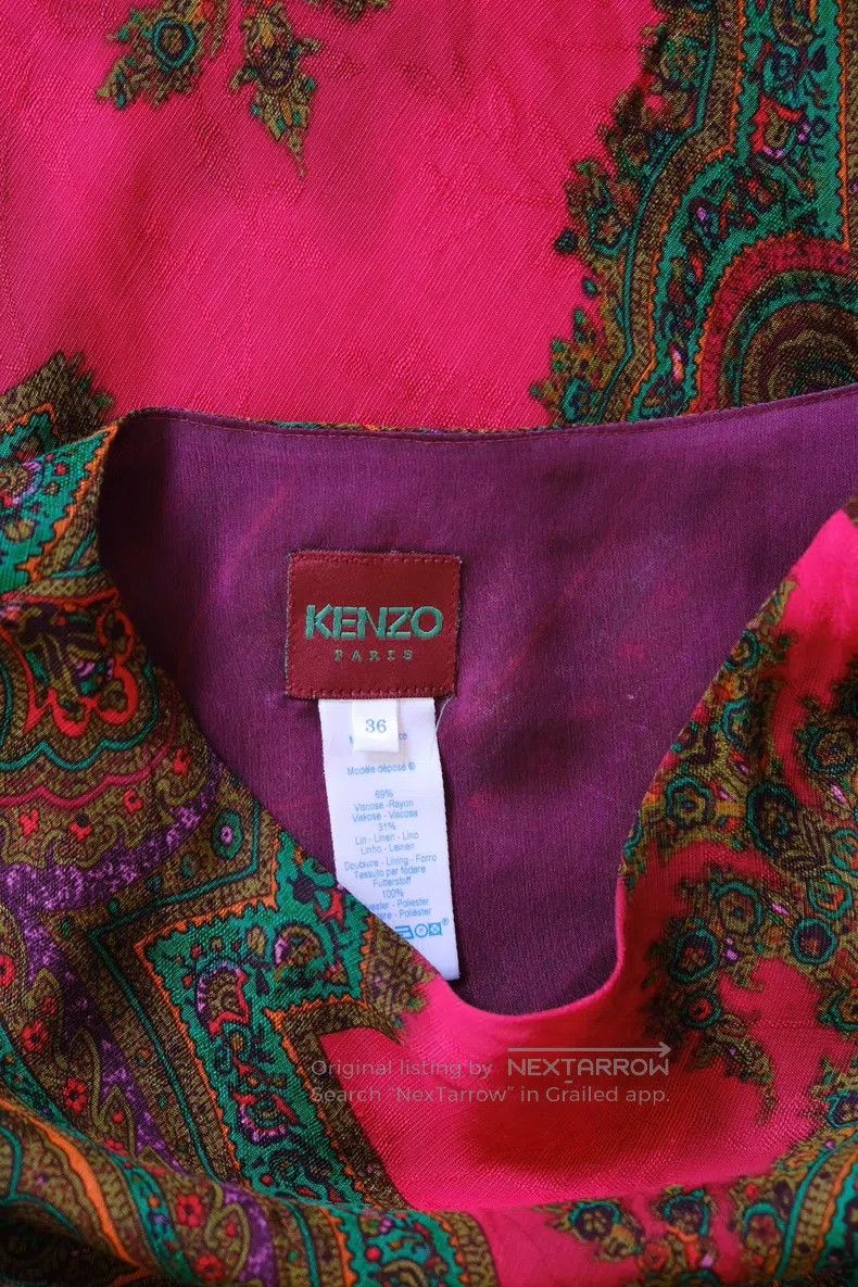 Kenzo Kenzo Paisley Cashew Pattern Linen Vintage Dress Size XS / US 0-2 / IT 36-38 - 6 Thumbnail