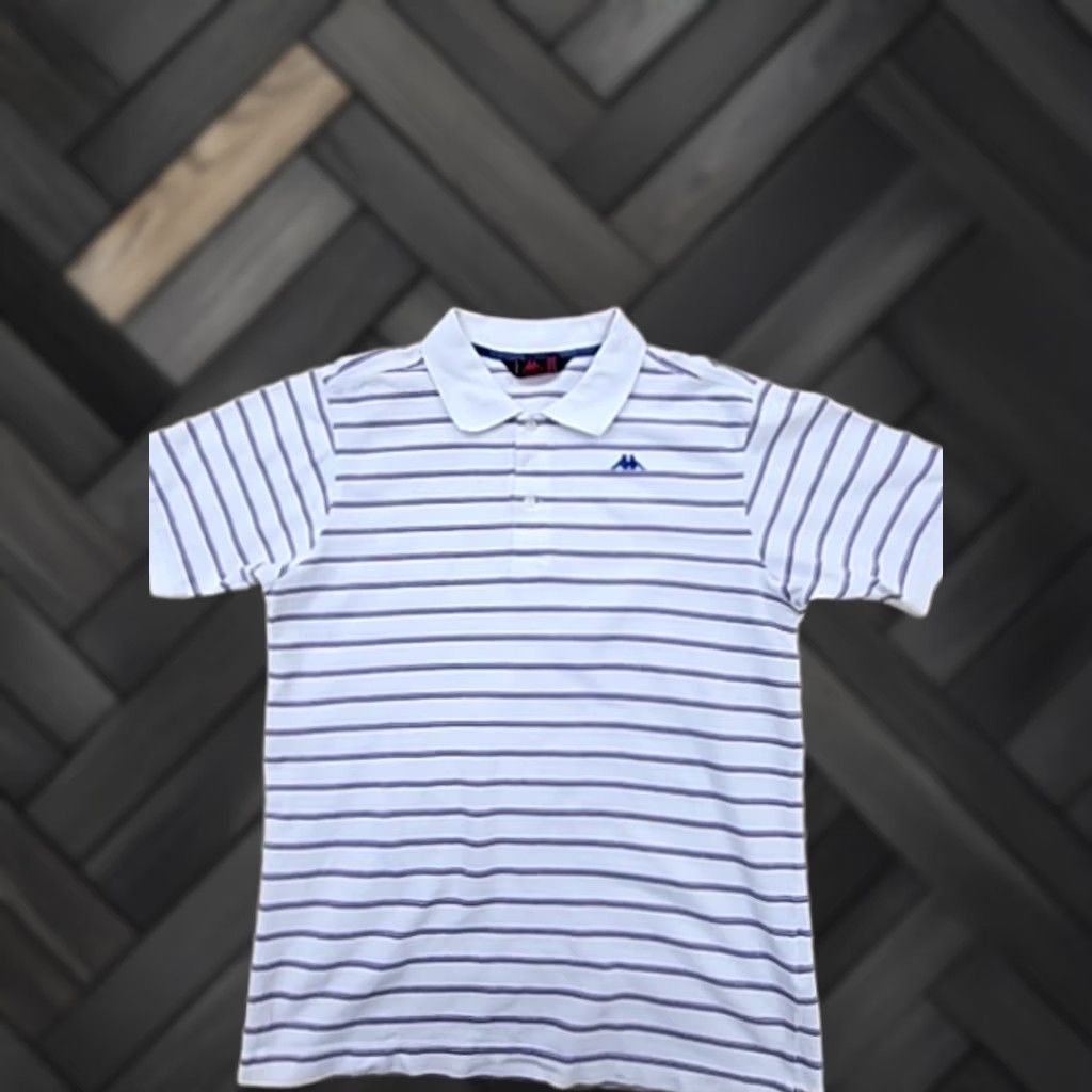 Kappa Robe Di Kappa Men’s Polo Short Sleeve White Striped Cotton Medium Size US M / EU 48-50 / 2 - 1 Thumbnail